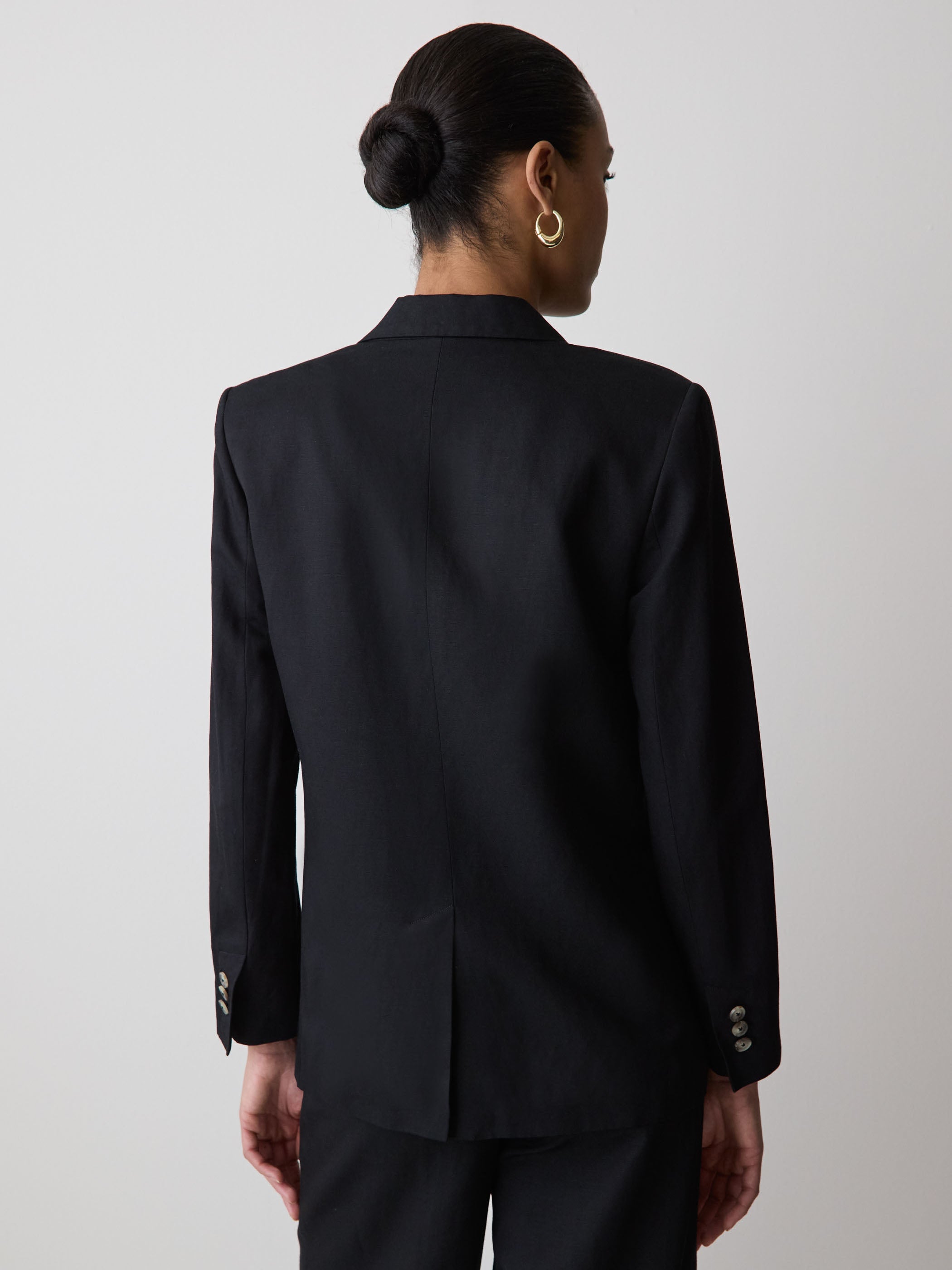 Linen-Blend Relaxed-Fit One-Button Blazer rw&co Special Promo Price