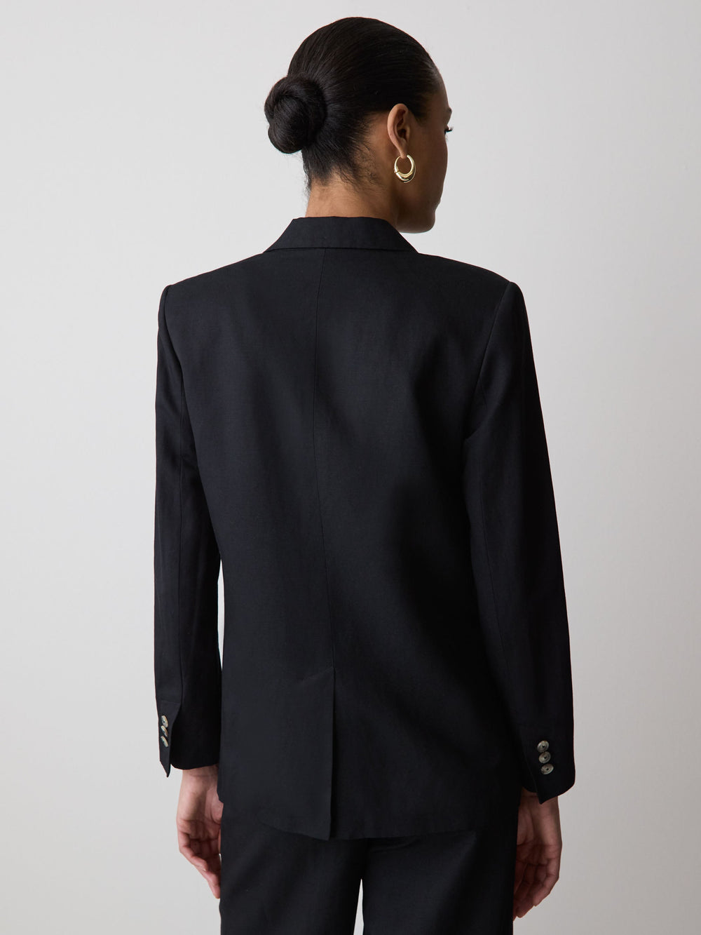 Linen-Blend Relaxed-Fit One-Button Blazer rw&co Special Promo Price