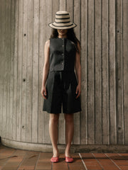 Linen-Blend Sleeveless Vest rw&co Great Value Deal