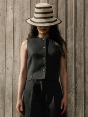 Linen-Blend Sleeveless Vest rw&co Great Value Deal