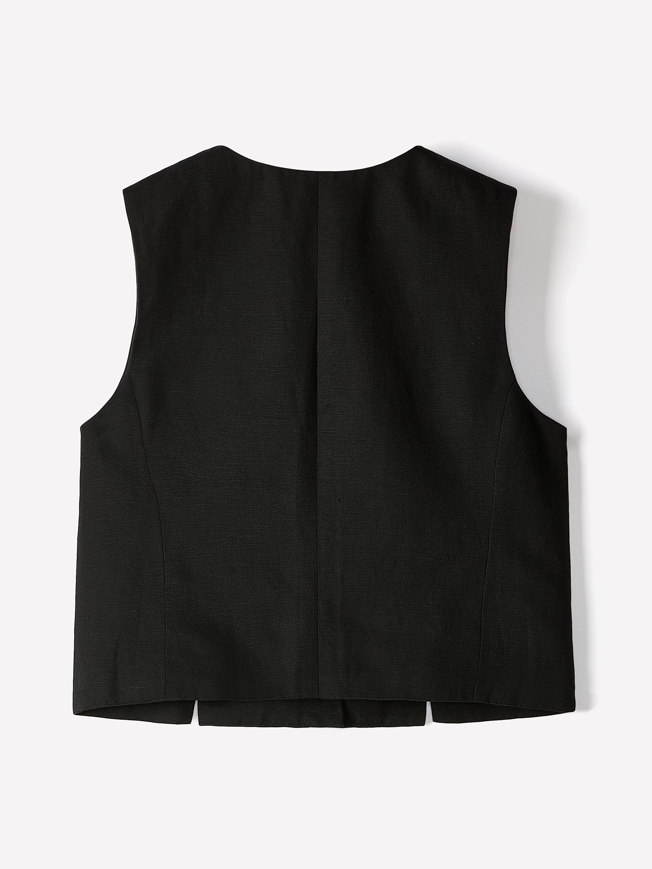 Linen-Blend Sleeveless Vest rw&co Great Value Deal