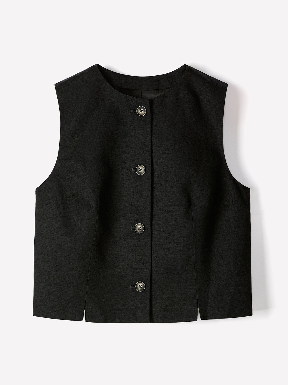 Linen-Blend Sleeveless Vest rw&co Great Value Deal