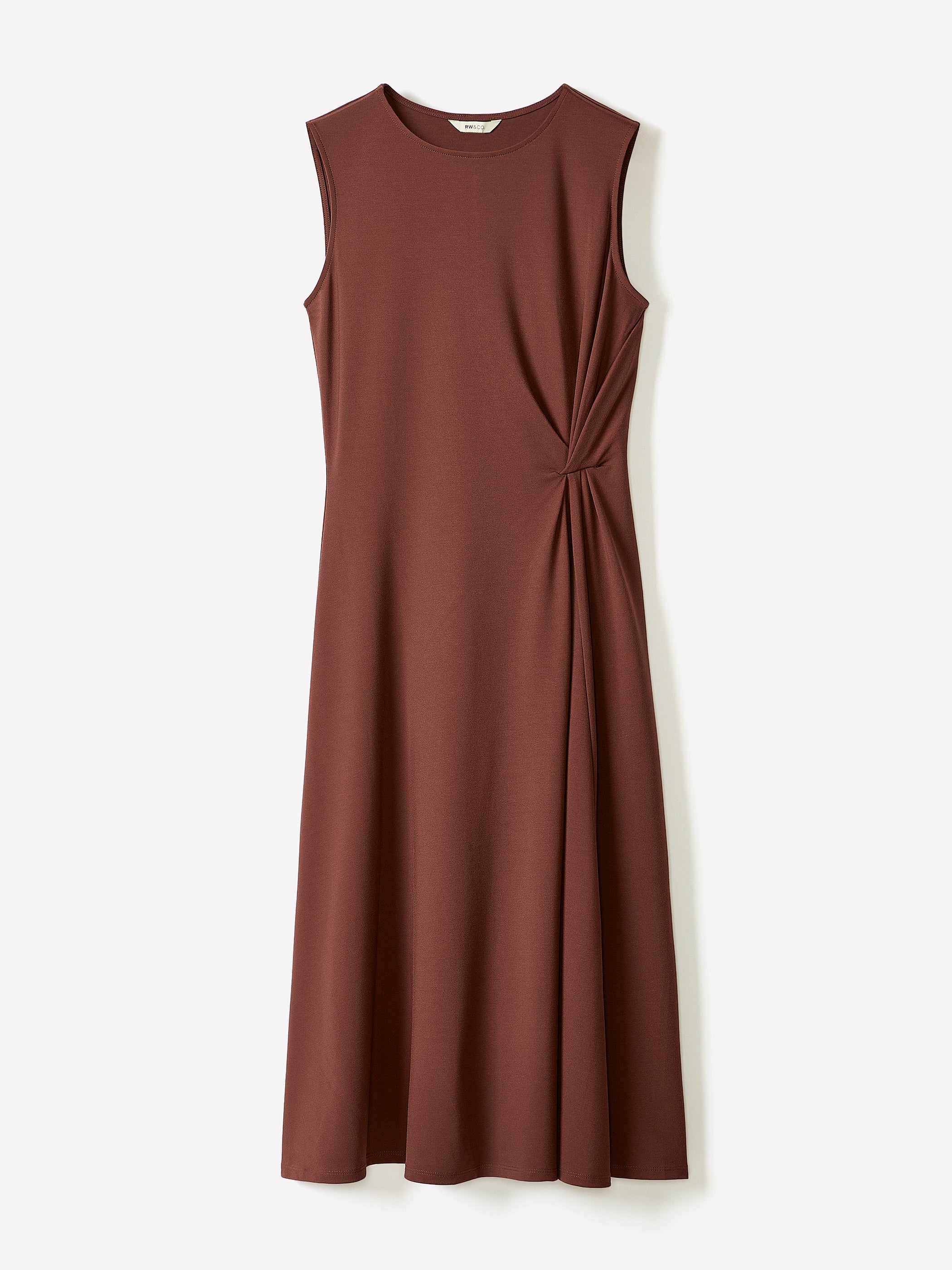 Sleeveless Crew-Neck Midi Dress with Knot Detail rw&co Exclusive Sale Price