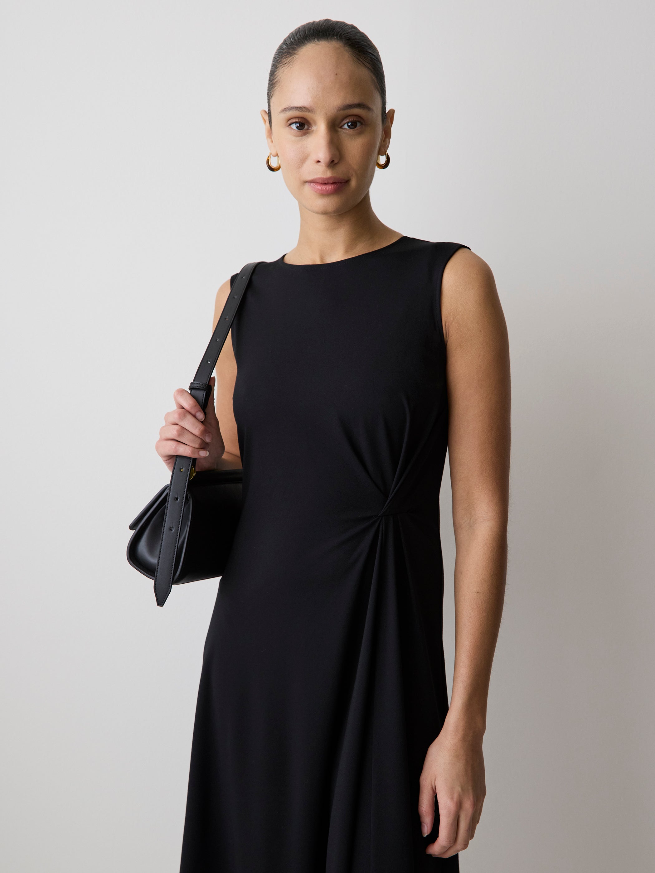 Sleeveless Crew-Neck Midi Dress with Knot Detail rw&co Exclusive Sale Price