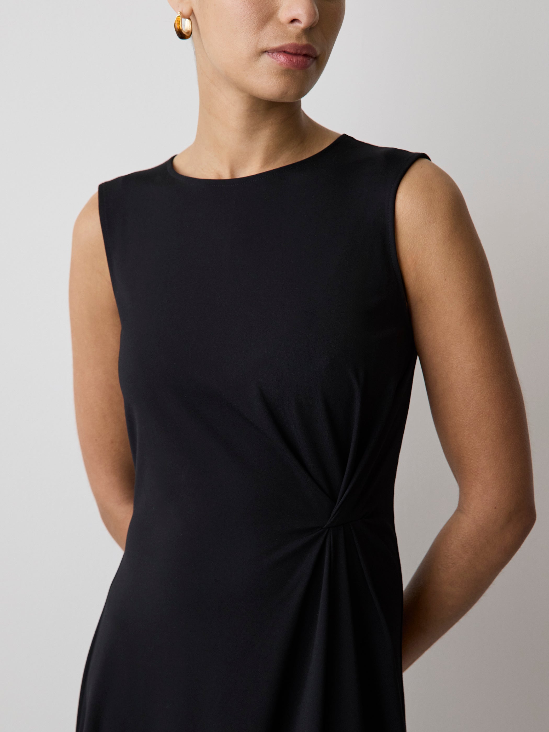 Sleeveless Crew-Neck Midi Dress with Knot Detail rw&co Exclusive Sale Price