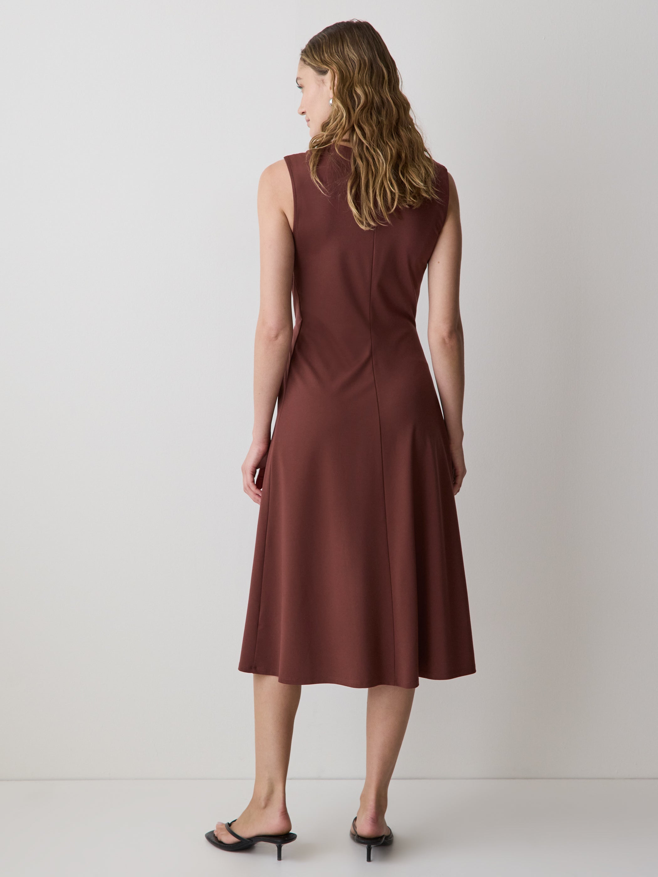 Sleeveless Crew-Neck Midi Dress with Knot Detail rw&co Exclusive Sale Price