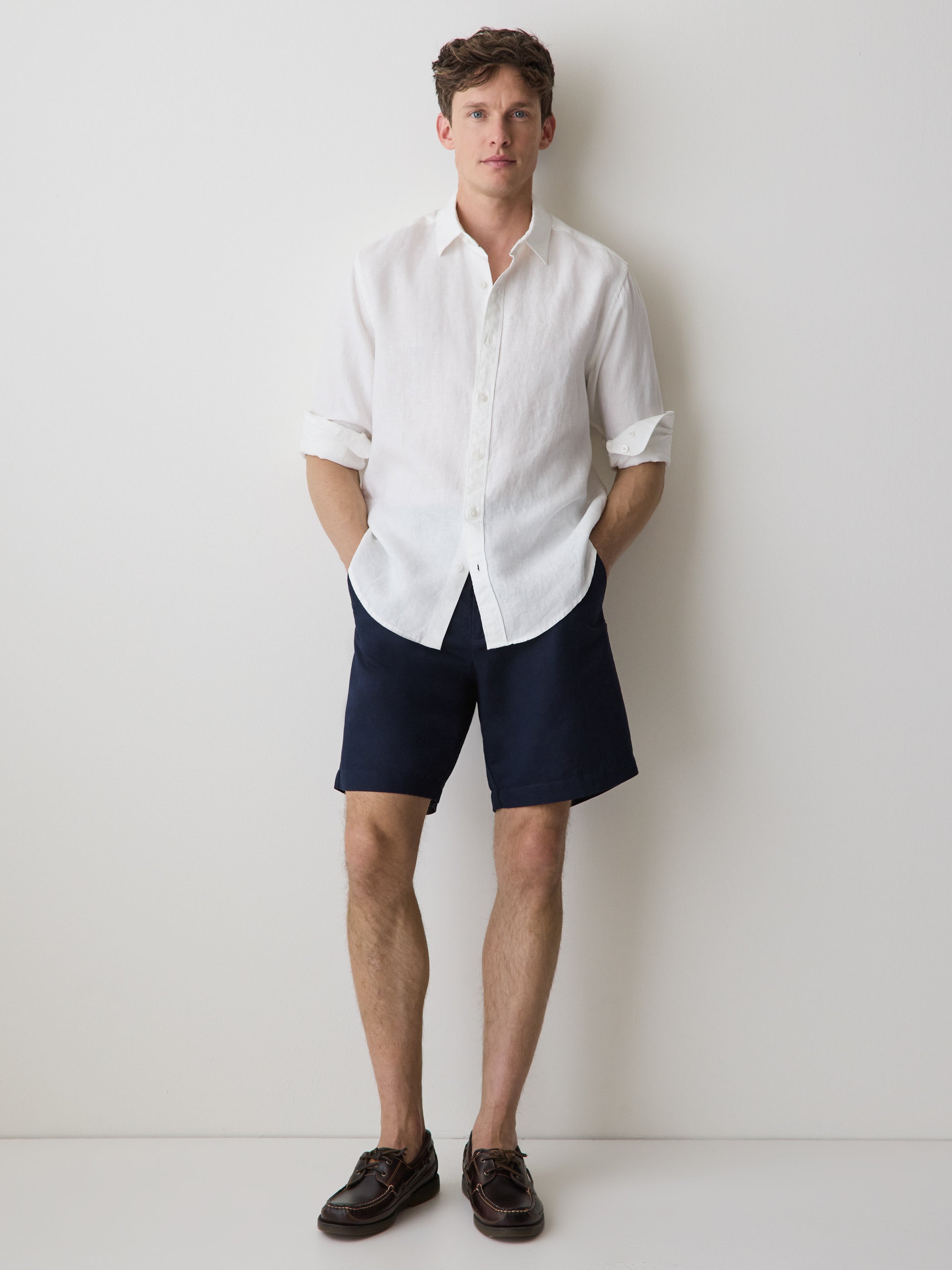 Long-Sleeve Woven Linen Shirt rw&co Special Offer