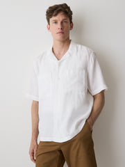 Short-Sleeve Linen Shirt with Camp Collar rw&co Special Promo Price