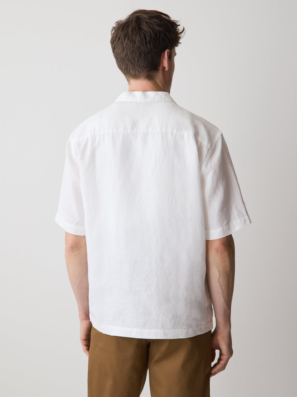 Short-Sleeve Linen Shirt with Camp Collar rw&co Special Promo Price