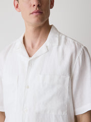 Short-Sleeve Linen Shirt with Camp Collar rw&co Special Promo Price