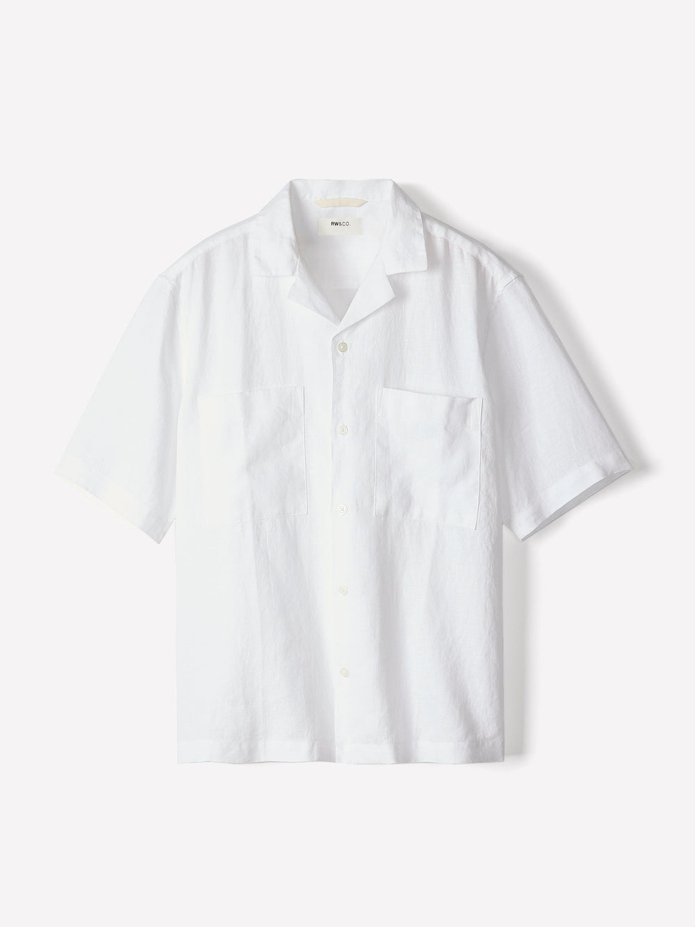 Short-Sleeve Linen Shirt with Camp Collar rw&co Special Promo Price