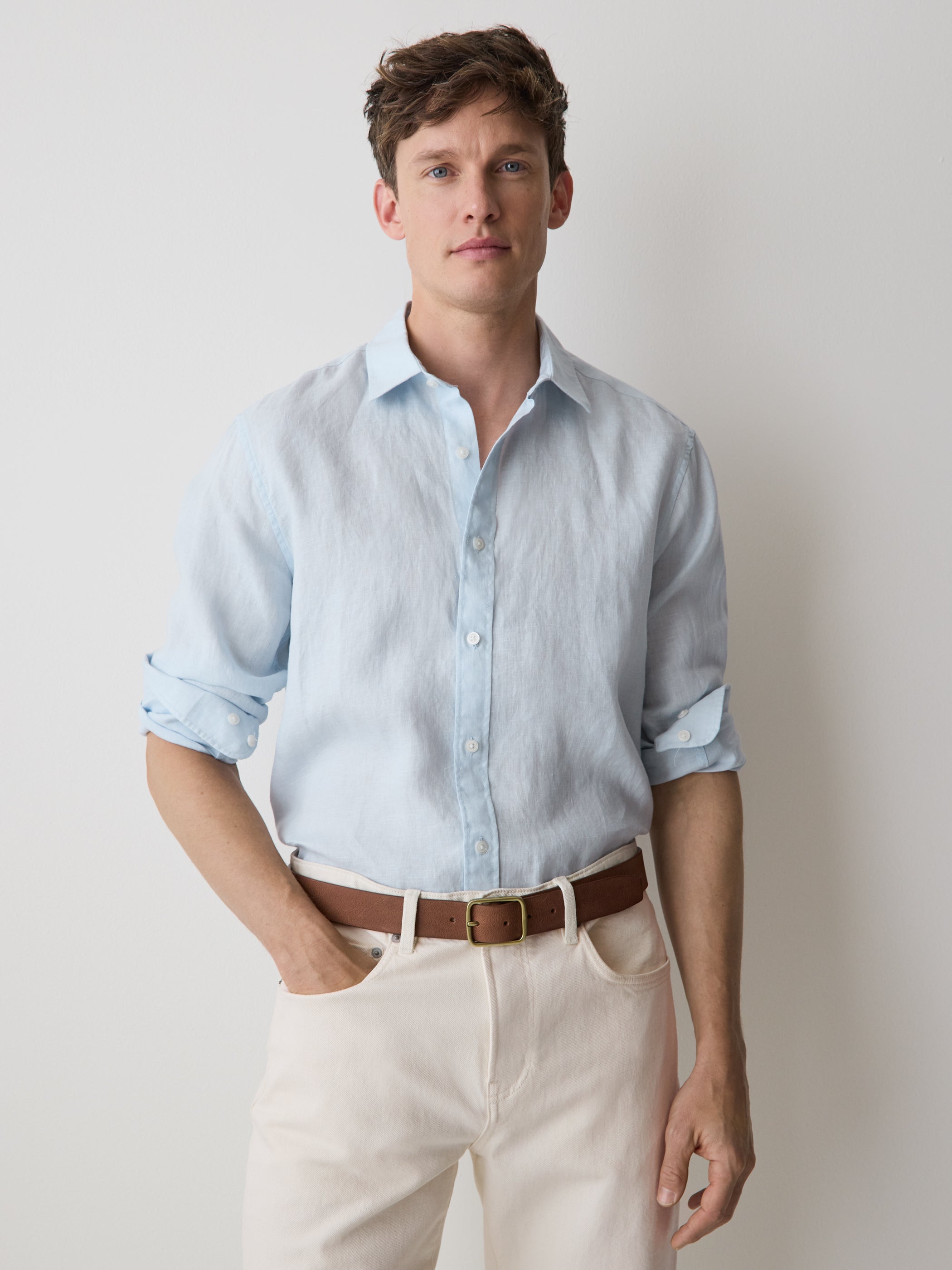 Long-Sleeve Linen Shirt rw&co On Sale