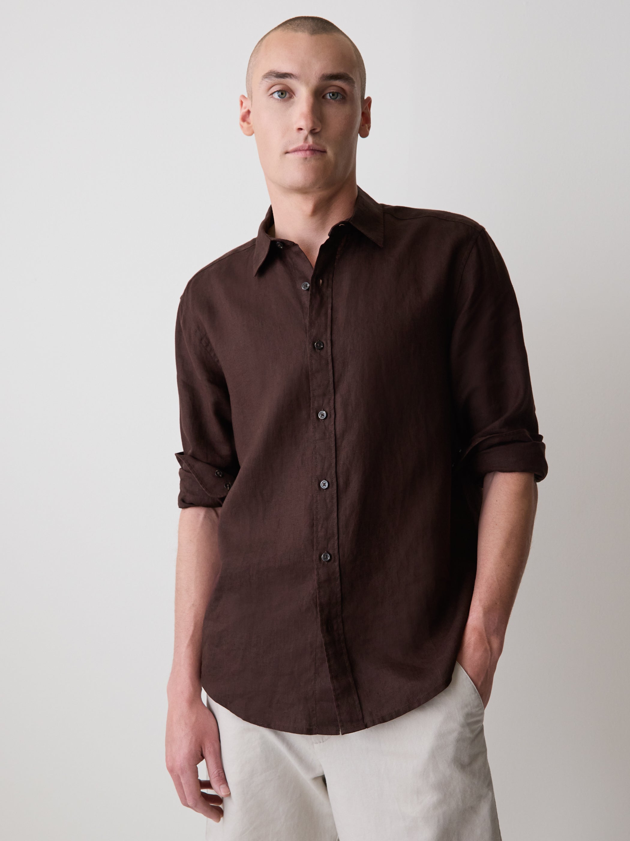 Long-Sleeve Linen Shirt rw&co On Sale
