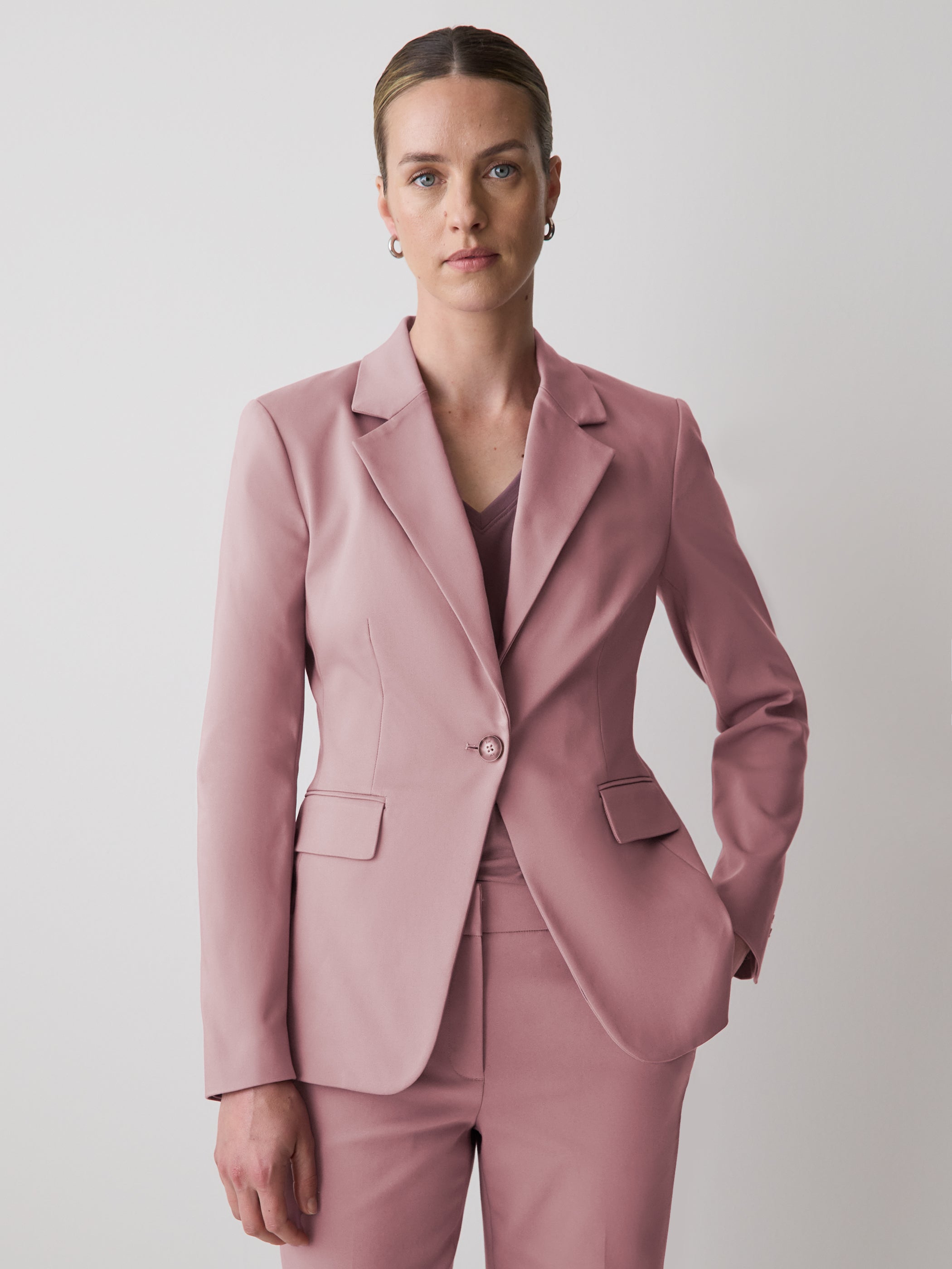 Limitless One-Button Fitted Blazer rw&co On Sale