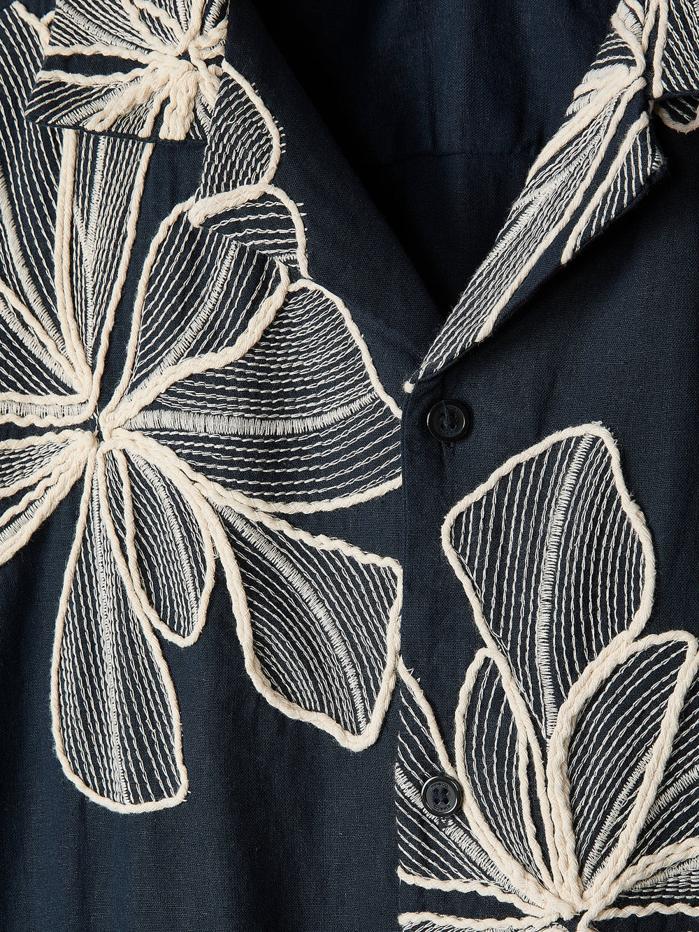 Short-Sleeve Camp-Collar Shirt with Embroidered Details rw&co Limited Time Discount