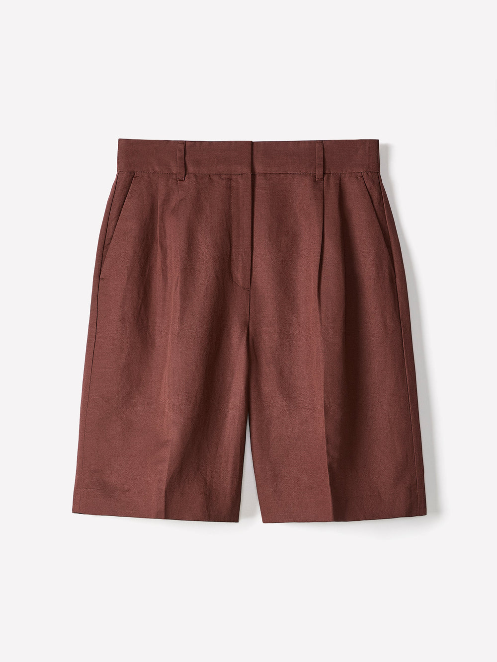 Linen-Blend High-Rise Bermuda Shorts rw&co Special Offer
