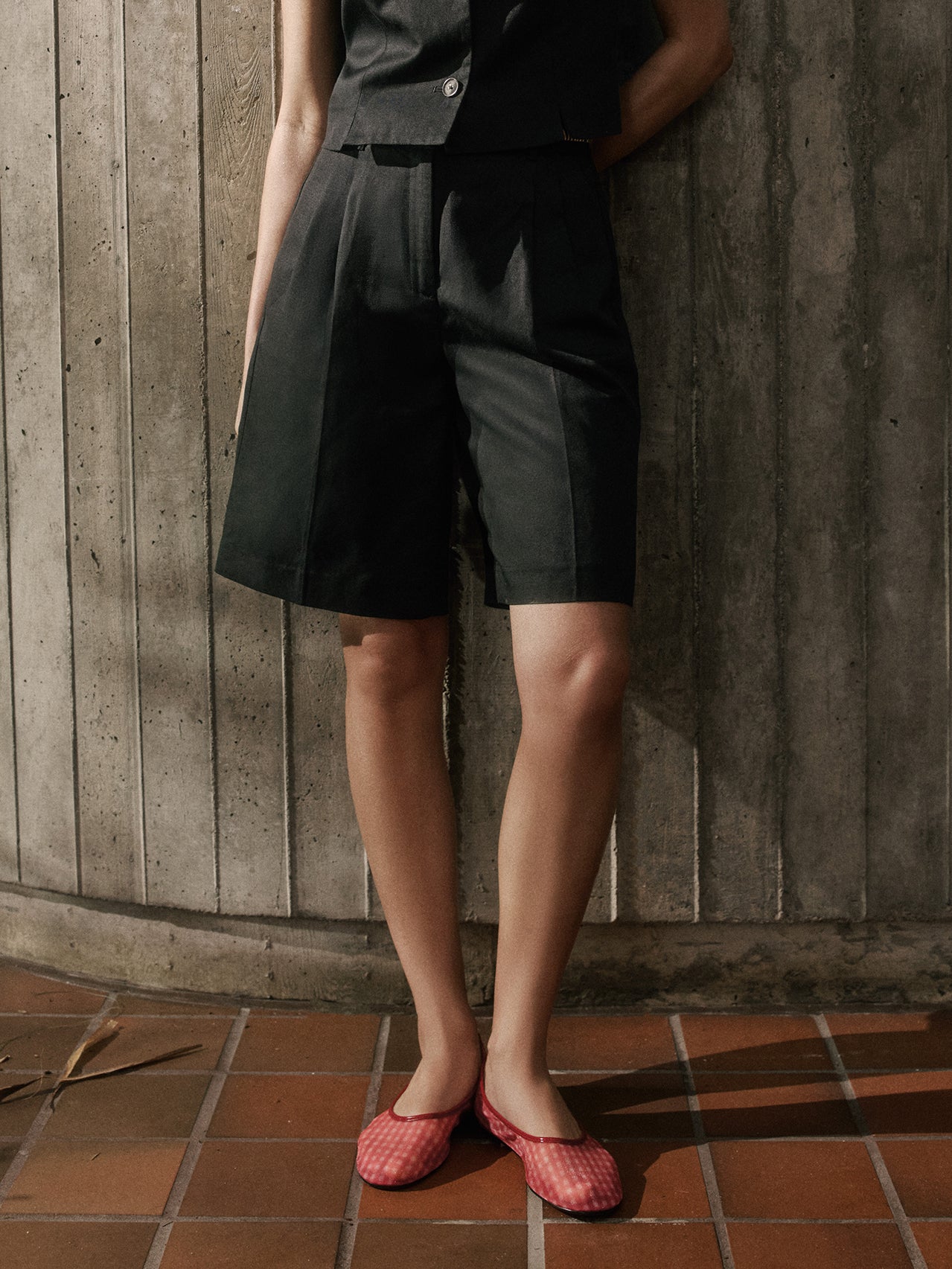 Linen-Blend High-Rise Bermuda Shorts rw&co Special Offer