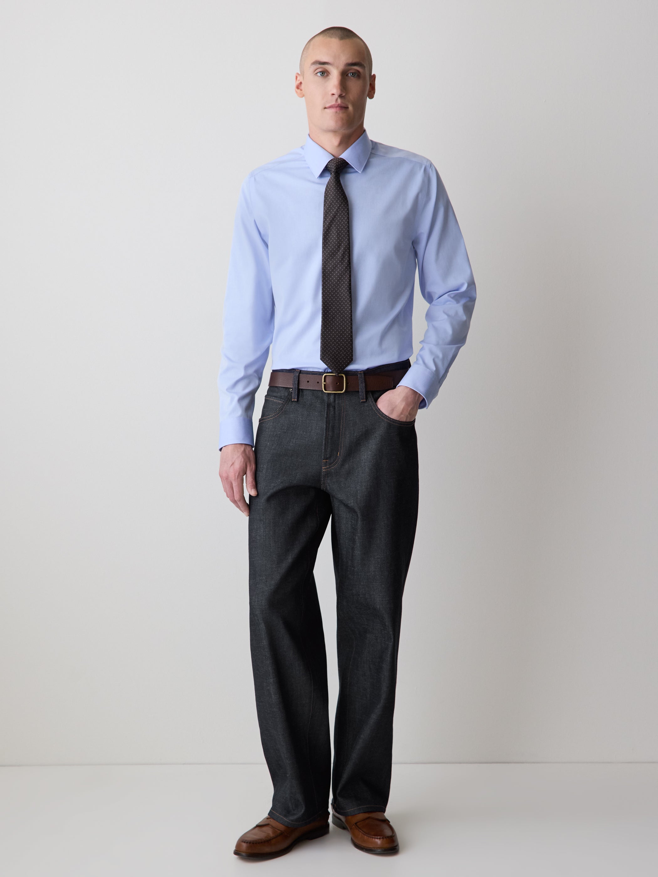 Tailored-Fit Oxford Shirt rw&co On Sale
