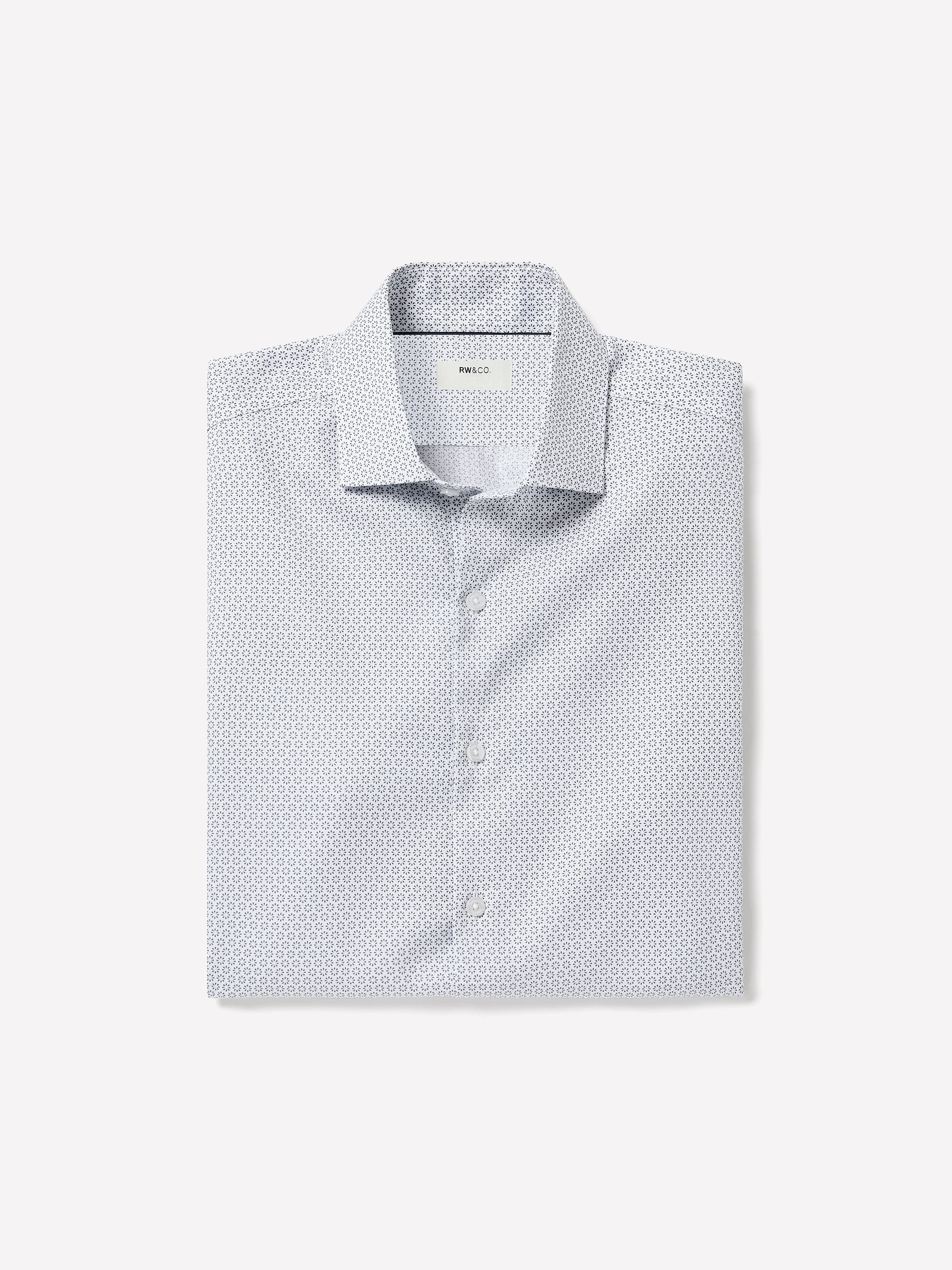 Slim-Fit Dress Shirt with Geo Floral Pattern rw&co Great Value Deal