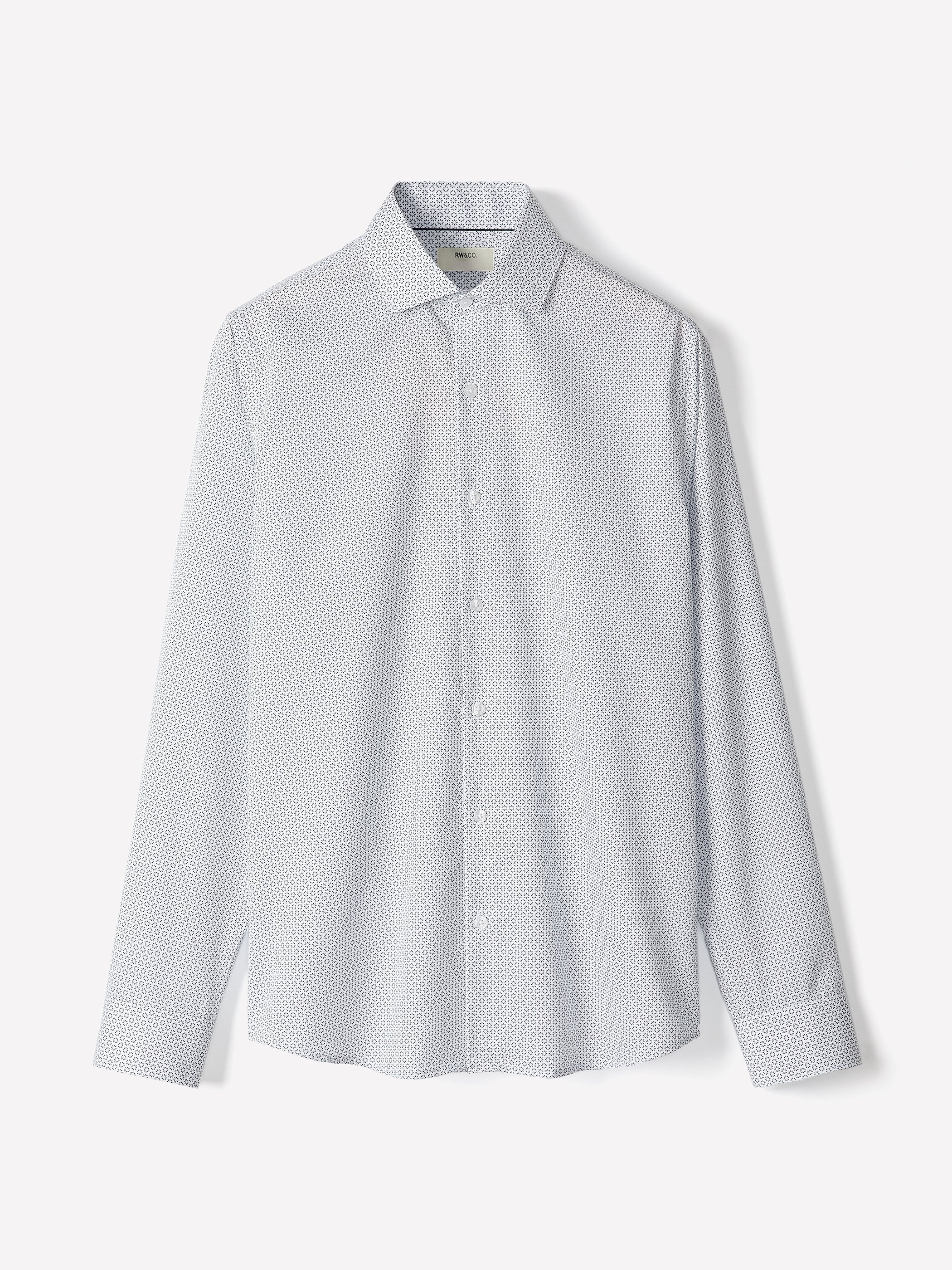 Slim-Fit Dress Shirt with Geo Floral Pattern rw&co Great Value Deal
