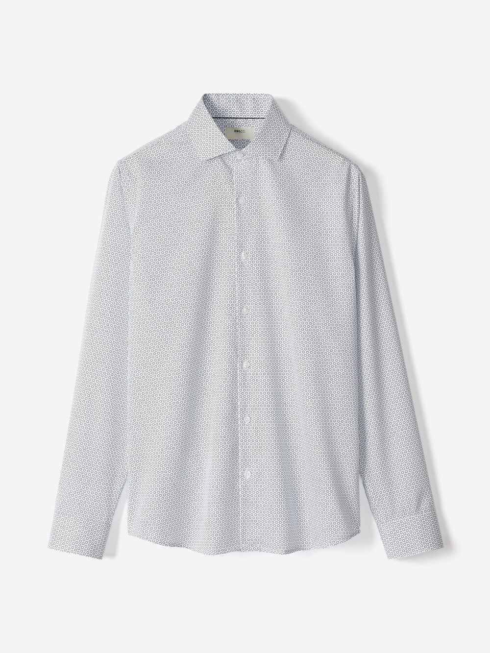 Slim-Fit Dress Shirt with Geo Floral Pattern rw&co Great Value Deal