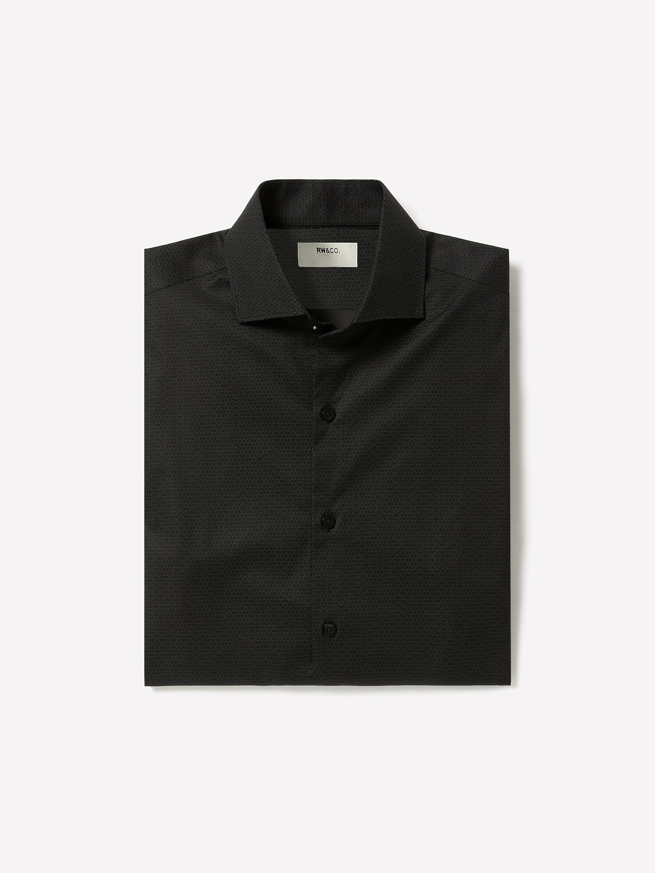Slim-Fit Sateen Dress Shirt with Geo Pattern rw&co Special Promo Price