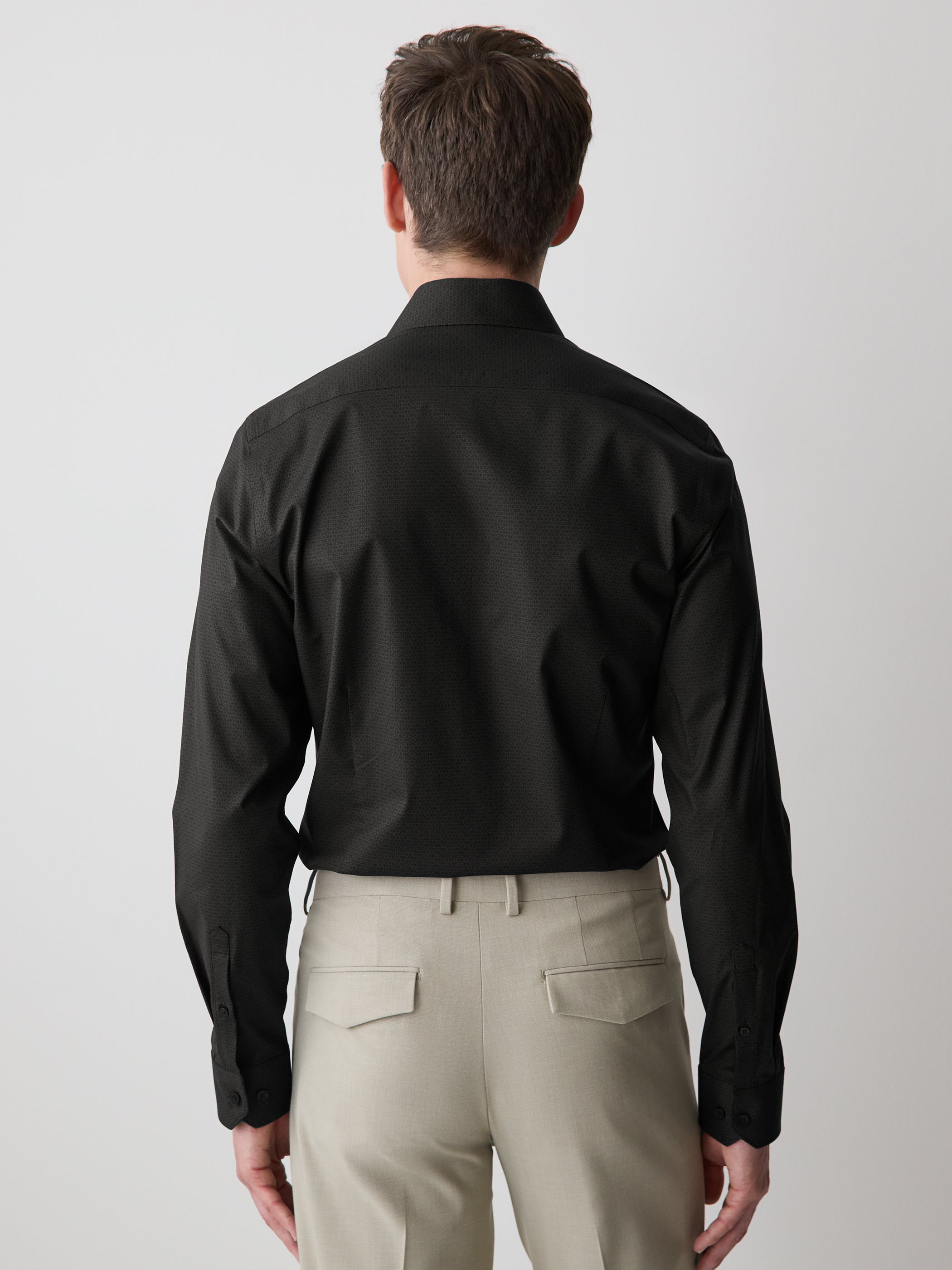 Slim-Fit Sateen Dress Shirt with Geo Pattern rw&co Special Promo Price