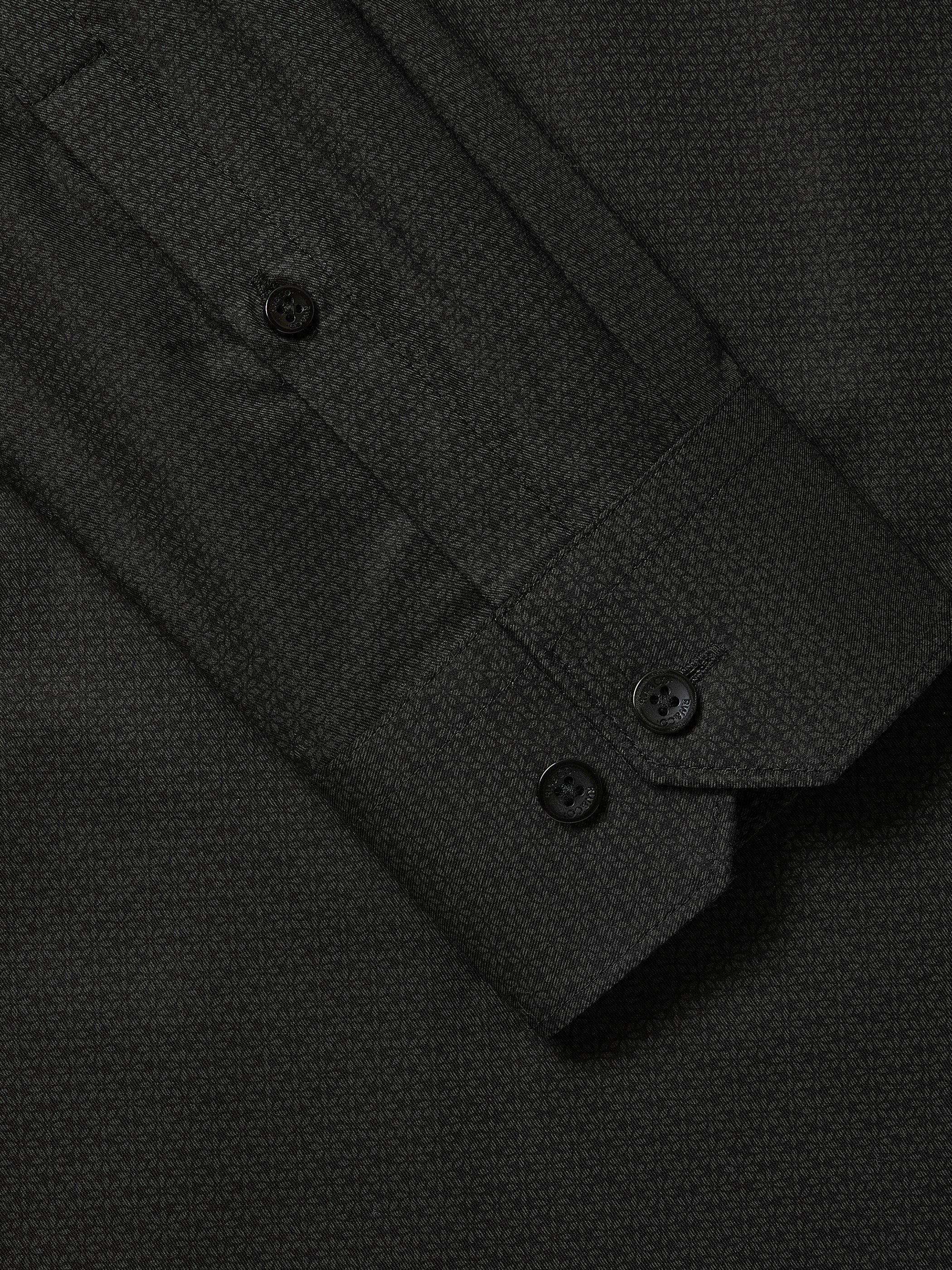 Slim-Fit Sateen Dress Shirt with Geo Pattern rw&co Special Promo Price