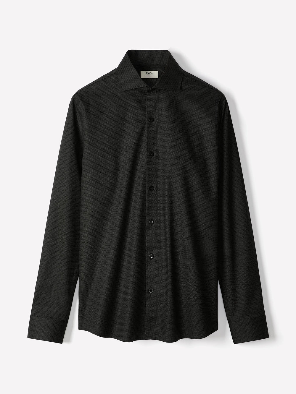 Slim-Fit Sateen Dress Shirt with Geo Pattern rw&co Special Promo Price