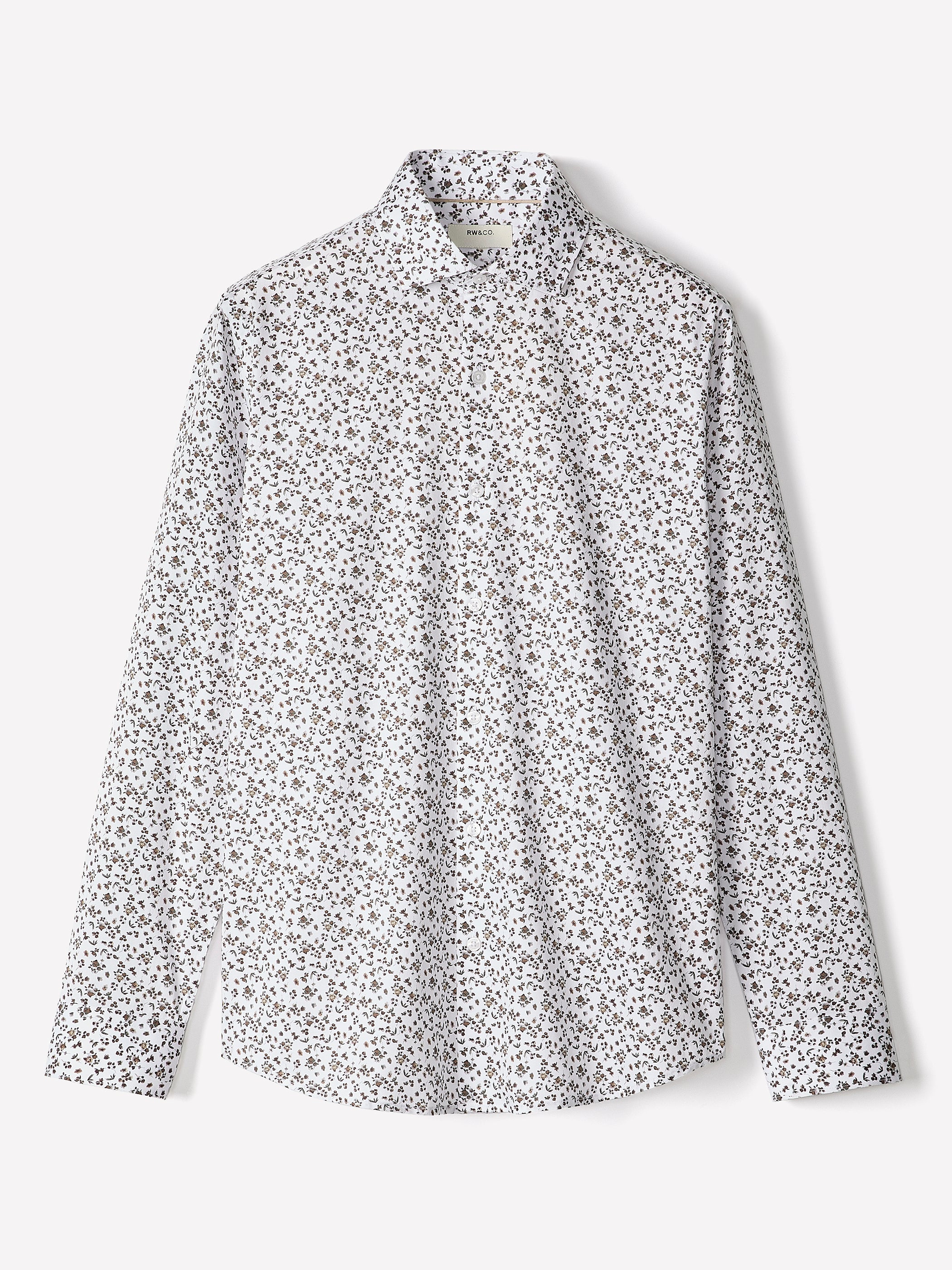 Tailored-Fit Dress Shirt with Floral Pattern rw&co Special Offer
