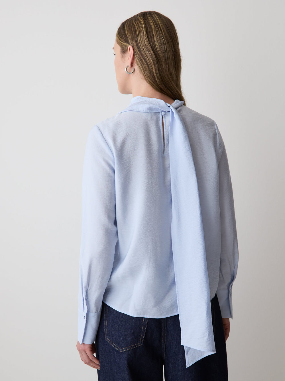 Long-Sleeve Popover Blouse with Scarf Neckline rw&co Exclusive Sale Price