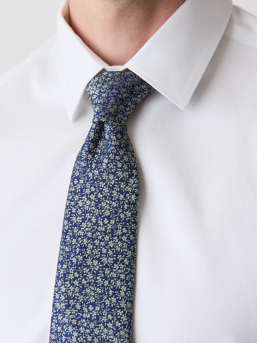Blue Regular Tie with Floral Pattern rw&co Exclusive Sale Price