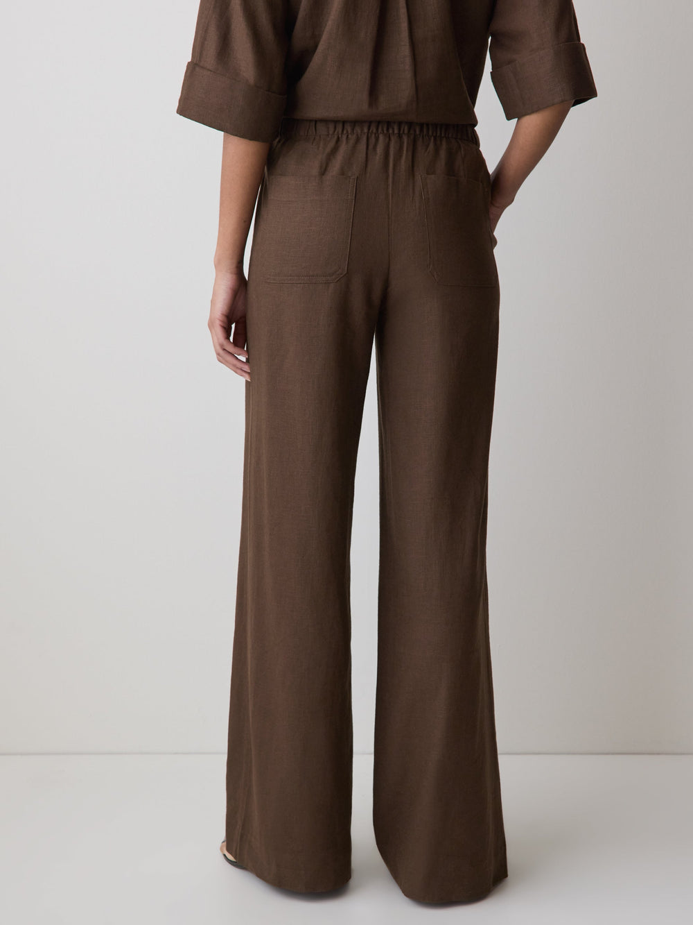 Linen Mid-Rise Wide-Leg Pant rw&co Great Value Deal