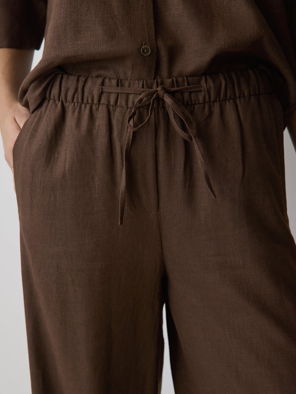 Linen Mid-Rise Wide-Leg Pant rw&co Great Value Deal