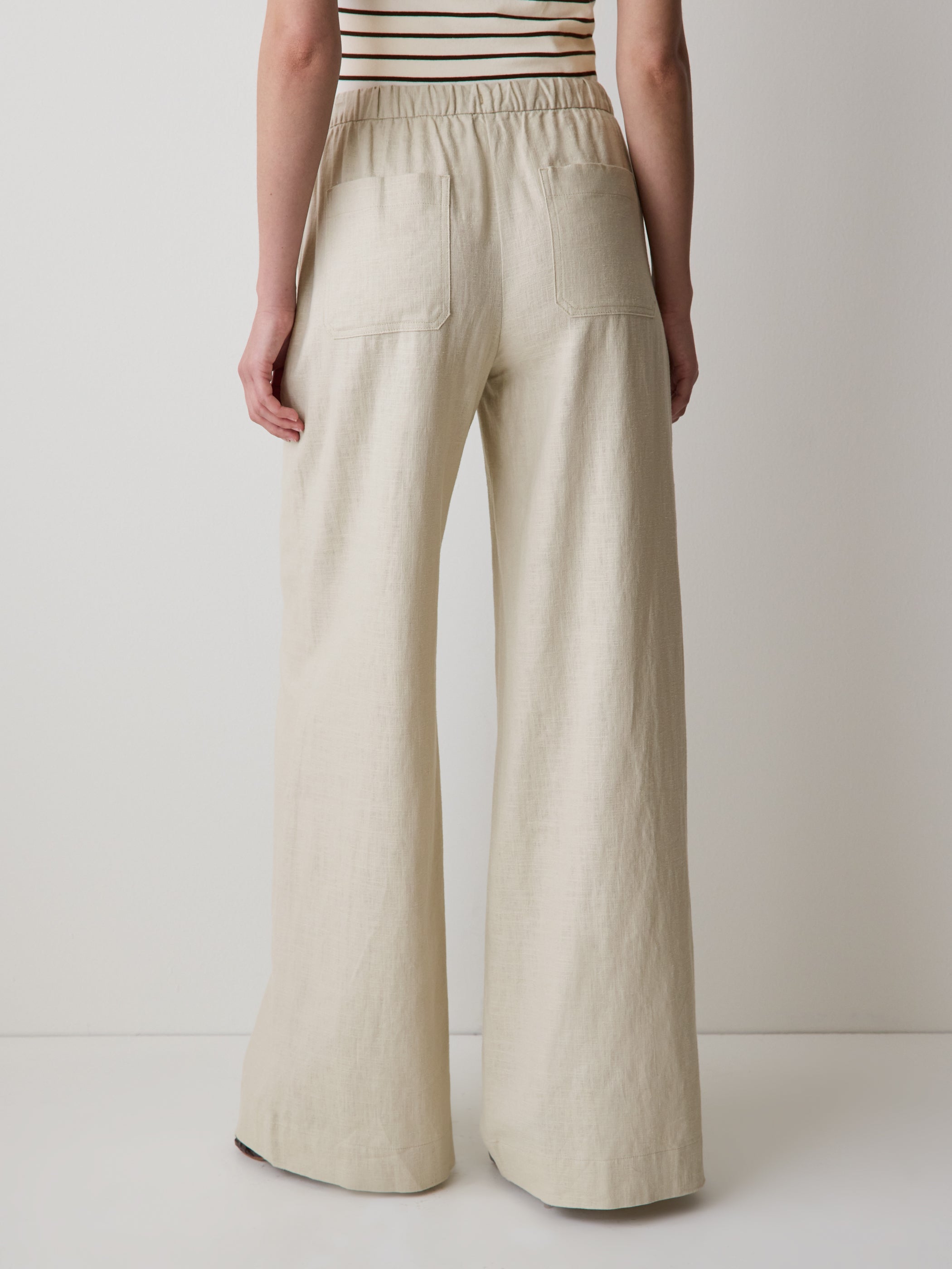 Linen Mid-Rise Wide-Leg Pant rw&co Great Value Deal