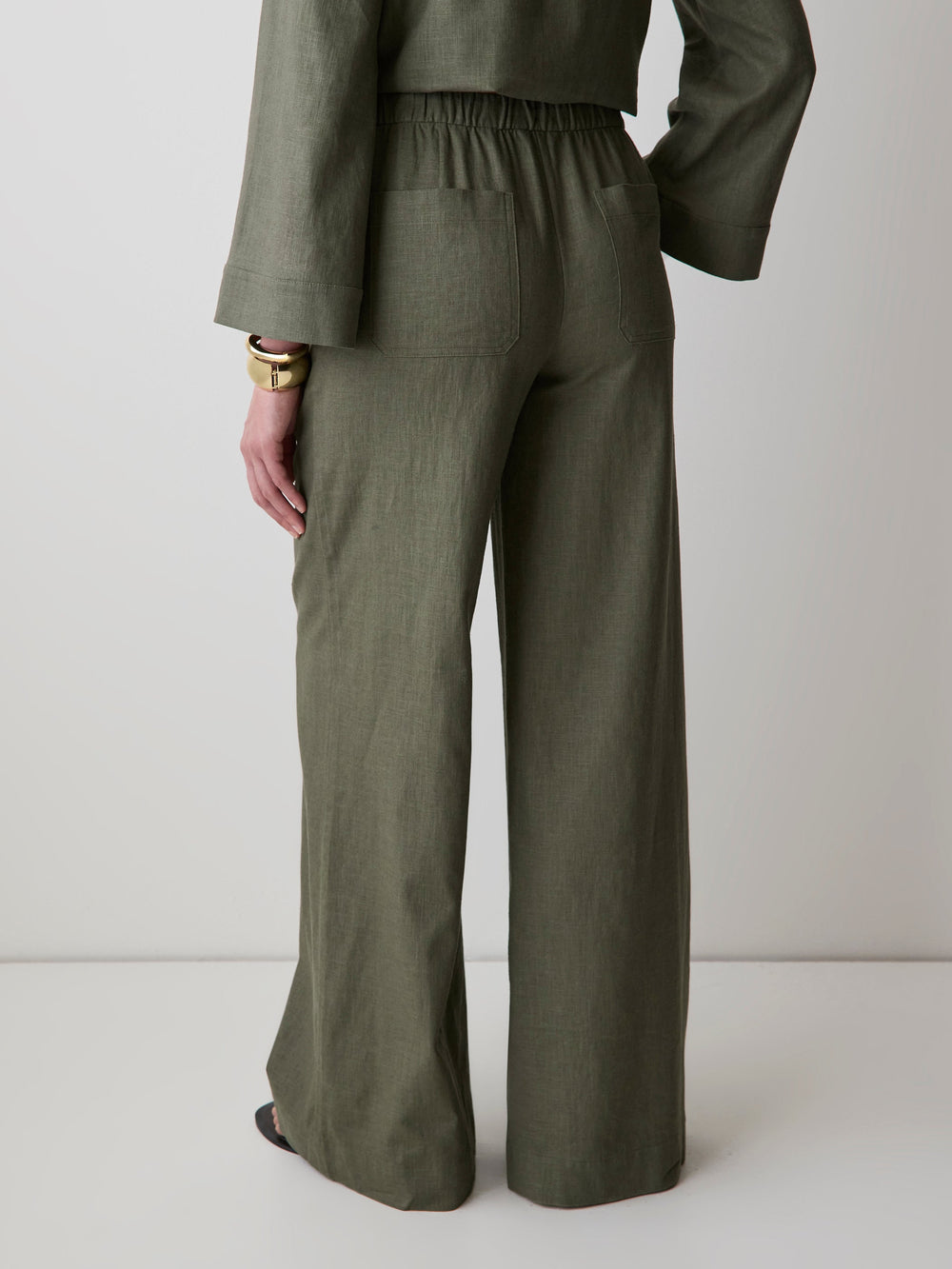 Linen Mid-Rise Wide-Leg Pant rw&co Great Value Deal