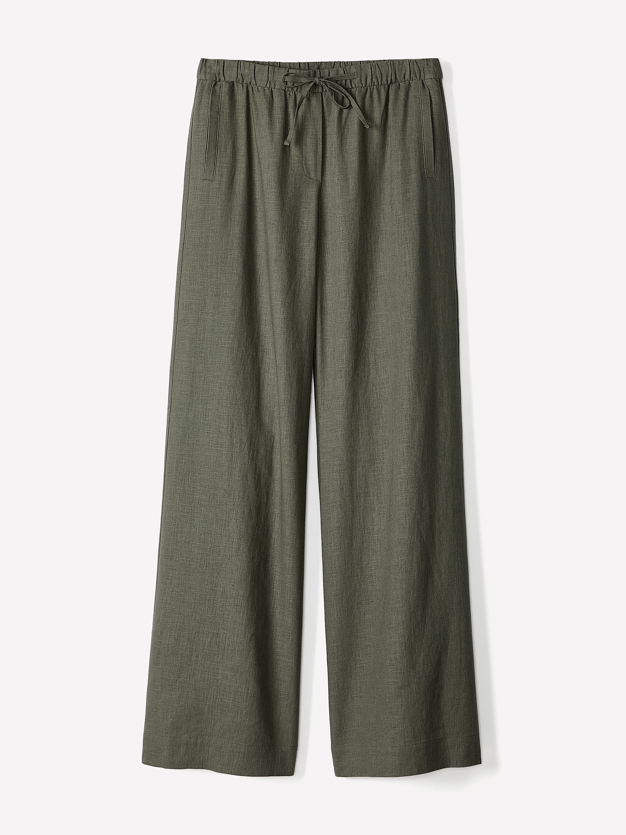 Linen Mid-Rise Wide-Leg Pant rw&co Great Value Deal
