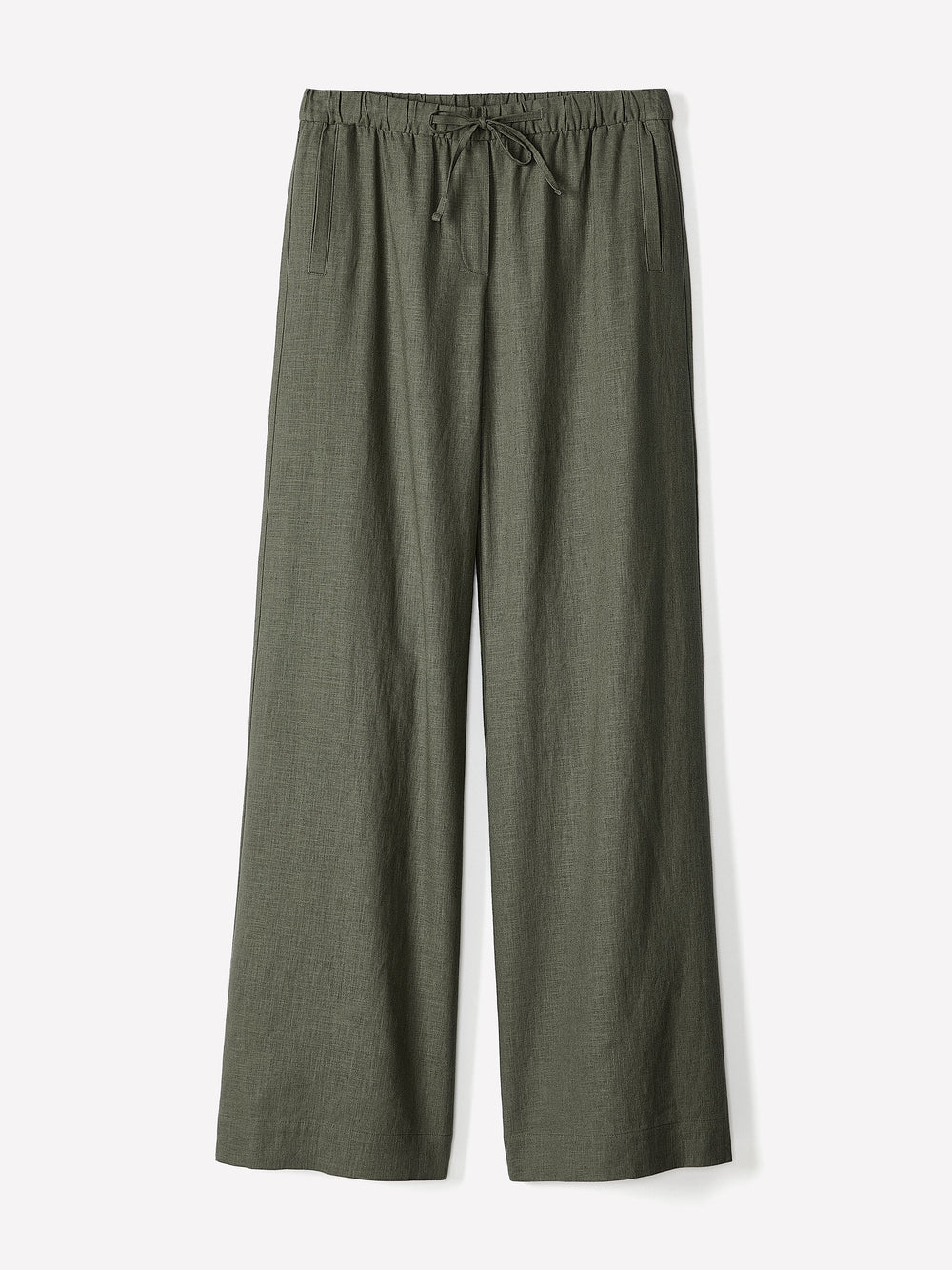 Linen Mid-Rise Wide-Leg Pant rw&co Great Value Deal