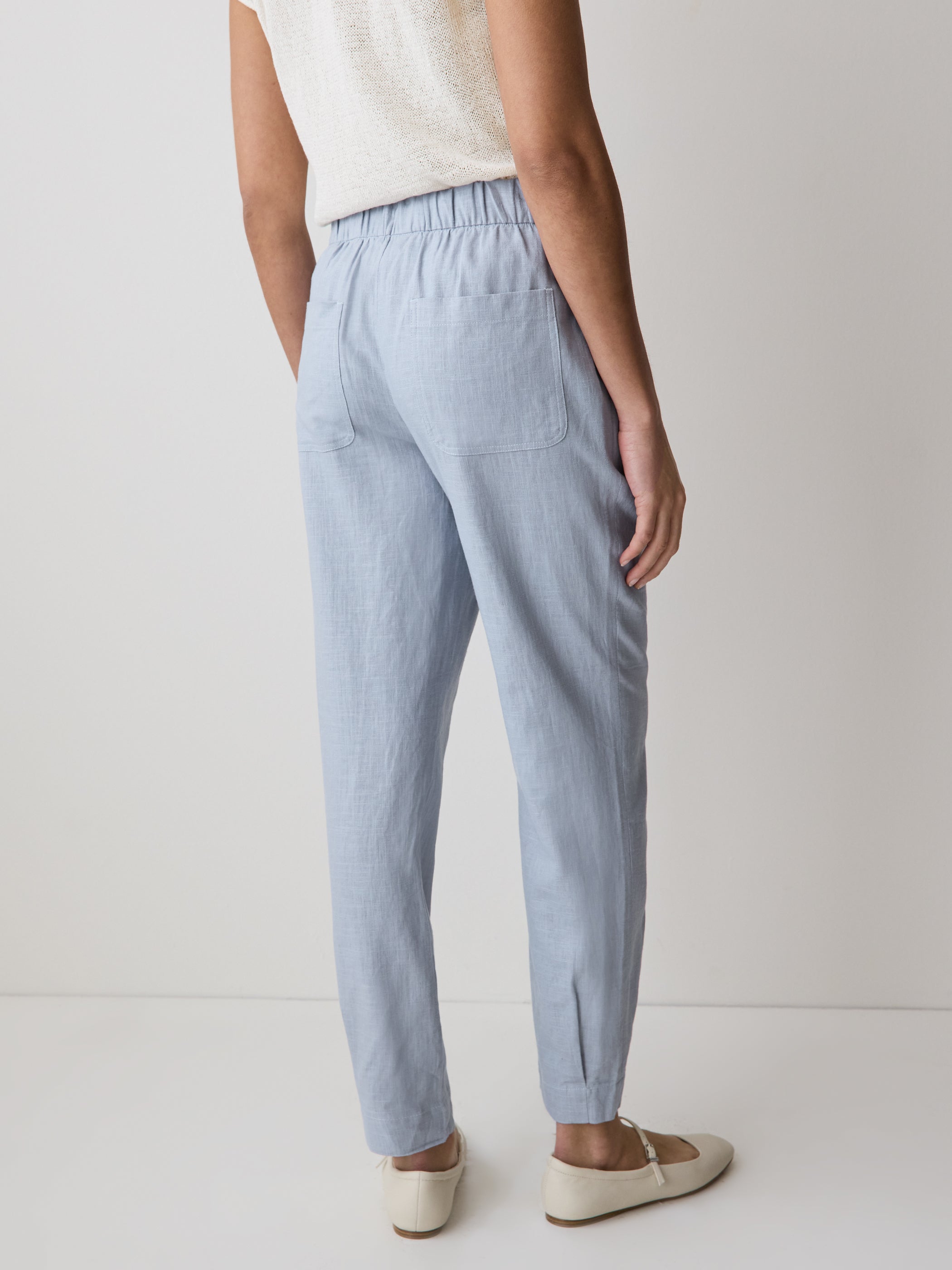 Linen Mid-Rise Tapered-Leg Jogger Pant rw&co Special Promo Price