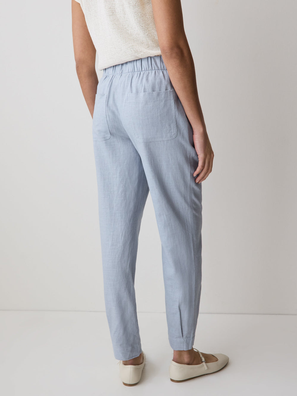 Linen Mid-Rise Tapered-Leg Jogger Pant rw&co Special Promo Price