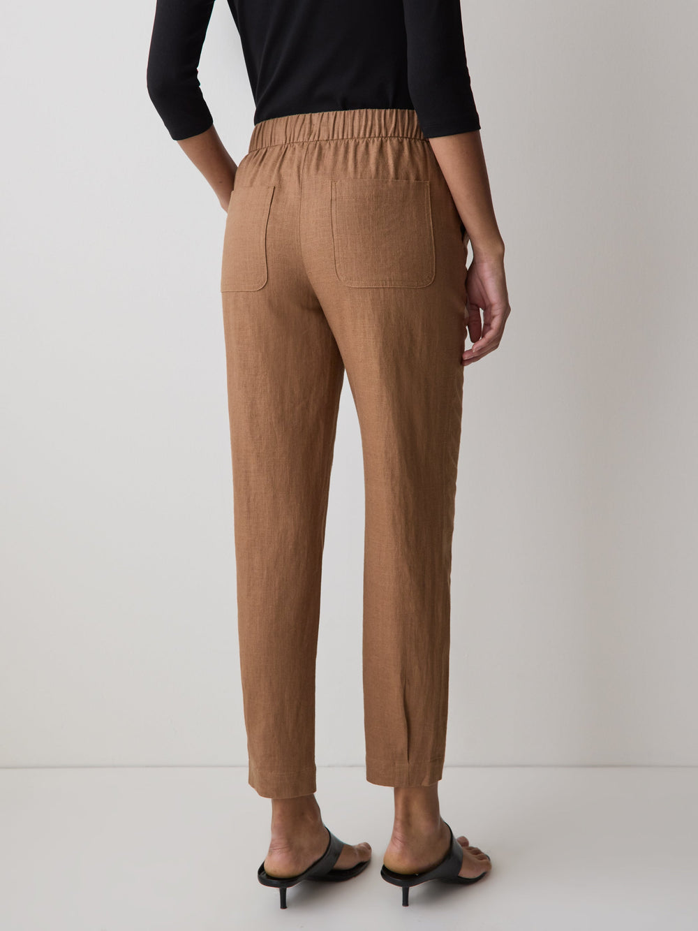 Linen Mid-Rise Tapered-Leg Jogger Pant rw&co Special Promo Price