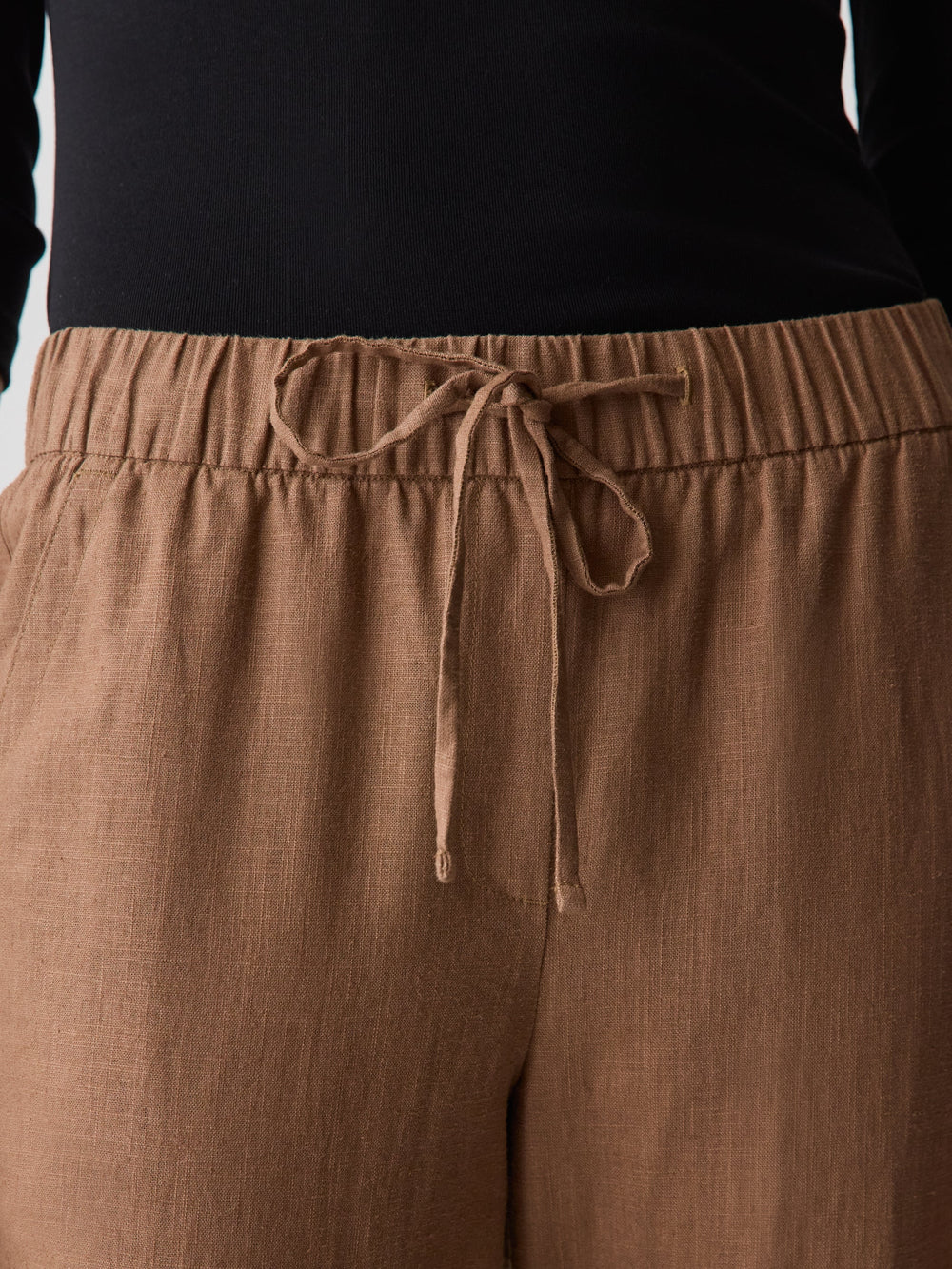 Linen Mid-Rise Tapered-Leg Jogger Pant rw&co Special Promo Price