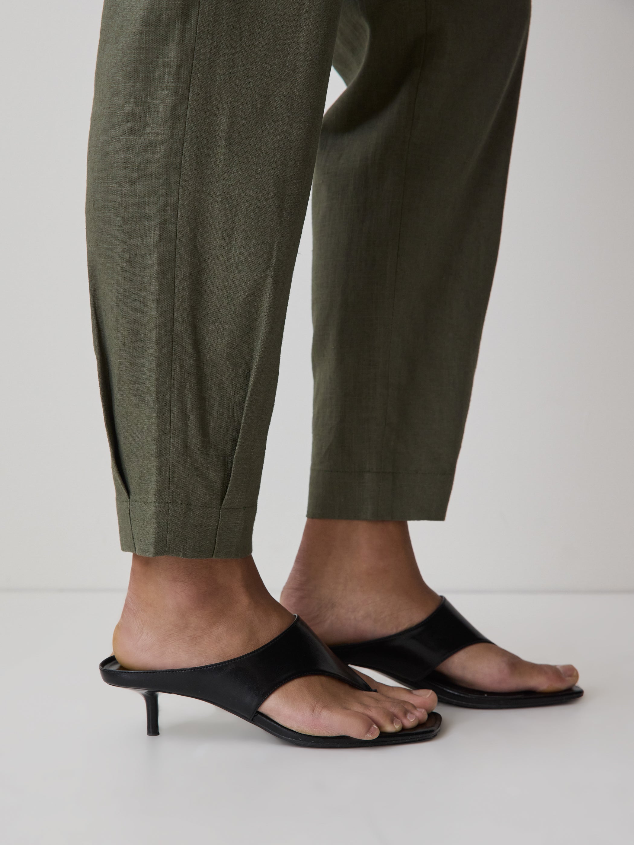 Linen Mid-Rise Tapered-Leg Jogger Pant rw&co Special Promo Price