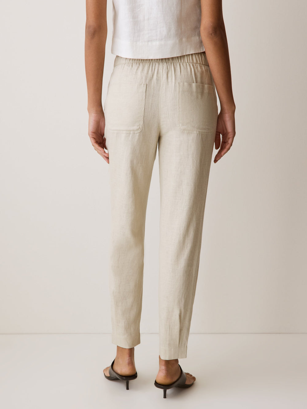 Linen Mid-Rise Tapered-Leg Jogger Pant rw&co Special Promo Price