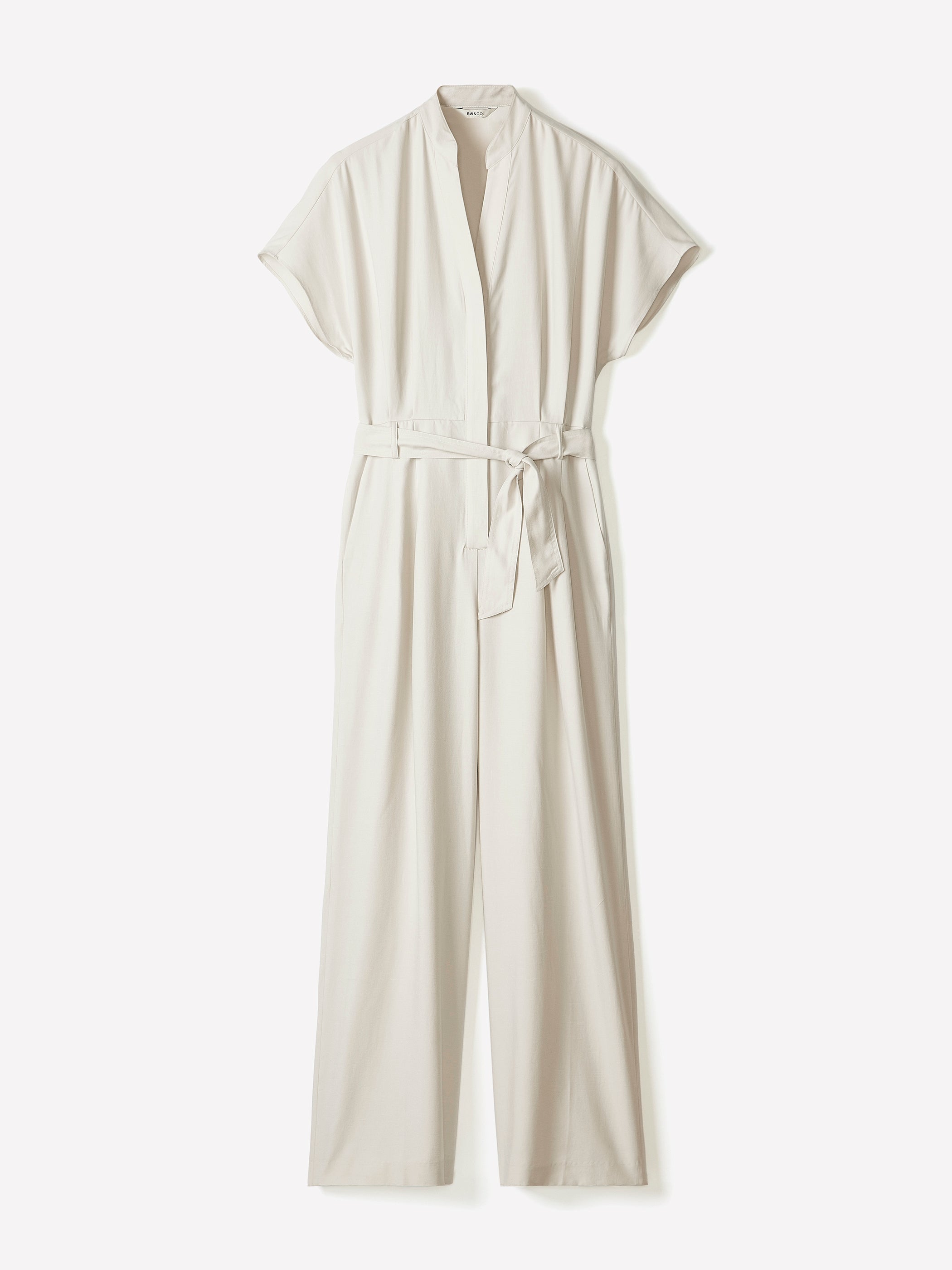 Short-Sleeve Wide-Leg Jumpsuit with Cut-Out Detail rw&co Exclusive Sale Price