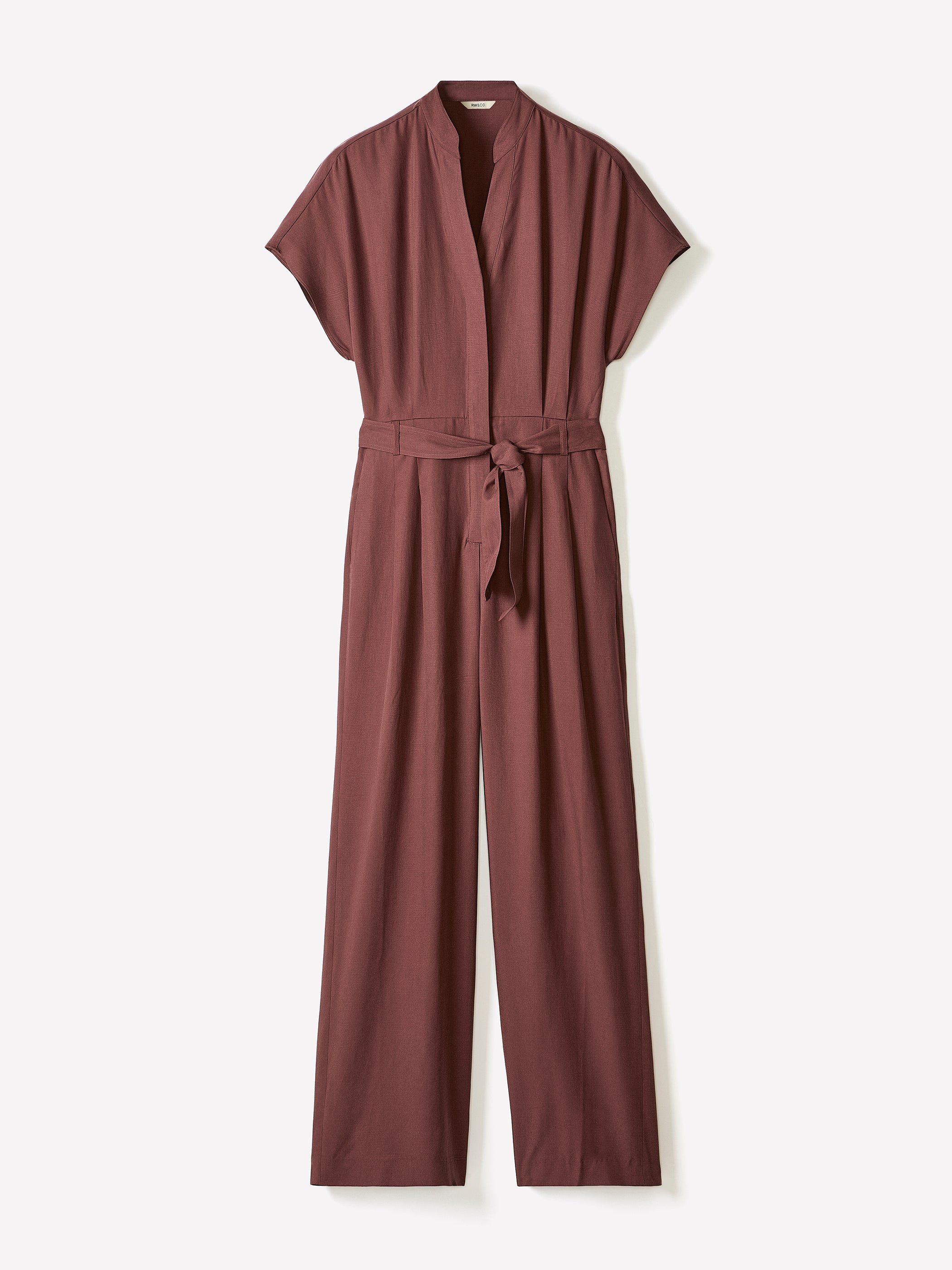 Short-Sleeve Wide-Leg Jumpsuit with Cut-Out Detail rw&co Exclusive Sale Price