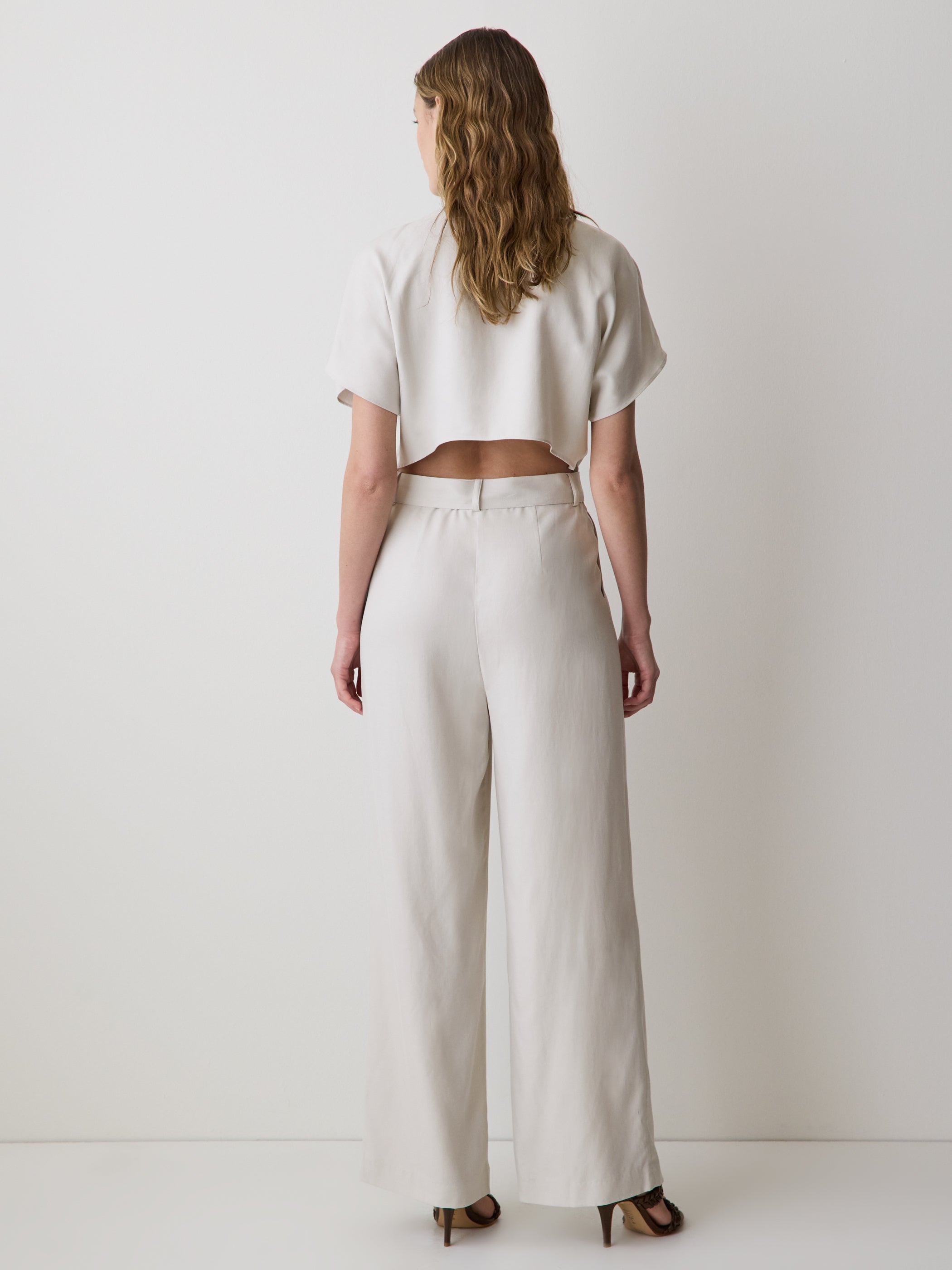 Short-Sleeve Wide-Leg Jumpsuit with Cut-Out Detail rw&co Exclusive Sale Price