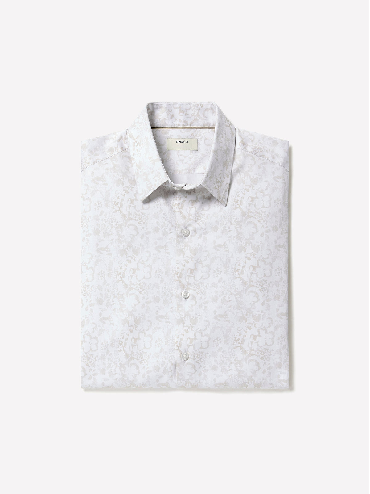 Regular-Fit Dress Shirt with Abstract Floral Pattern rw&co Limited Time Discount