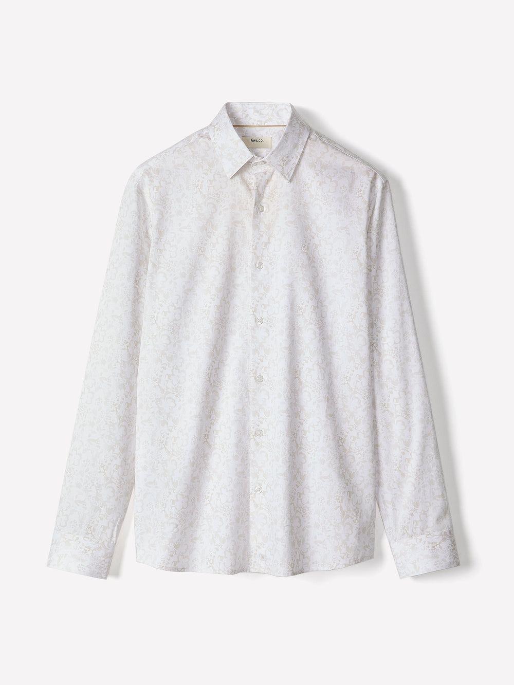 Regular-Fit Dress Shirt with Abstract Floral Pattern rw&co Limited Time Discount