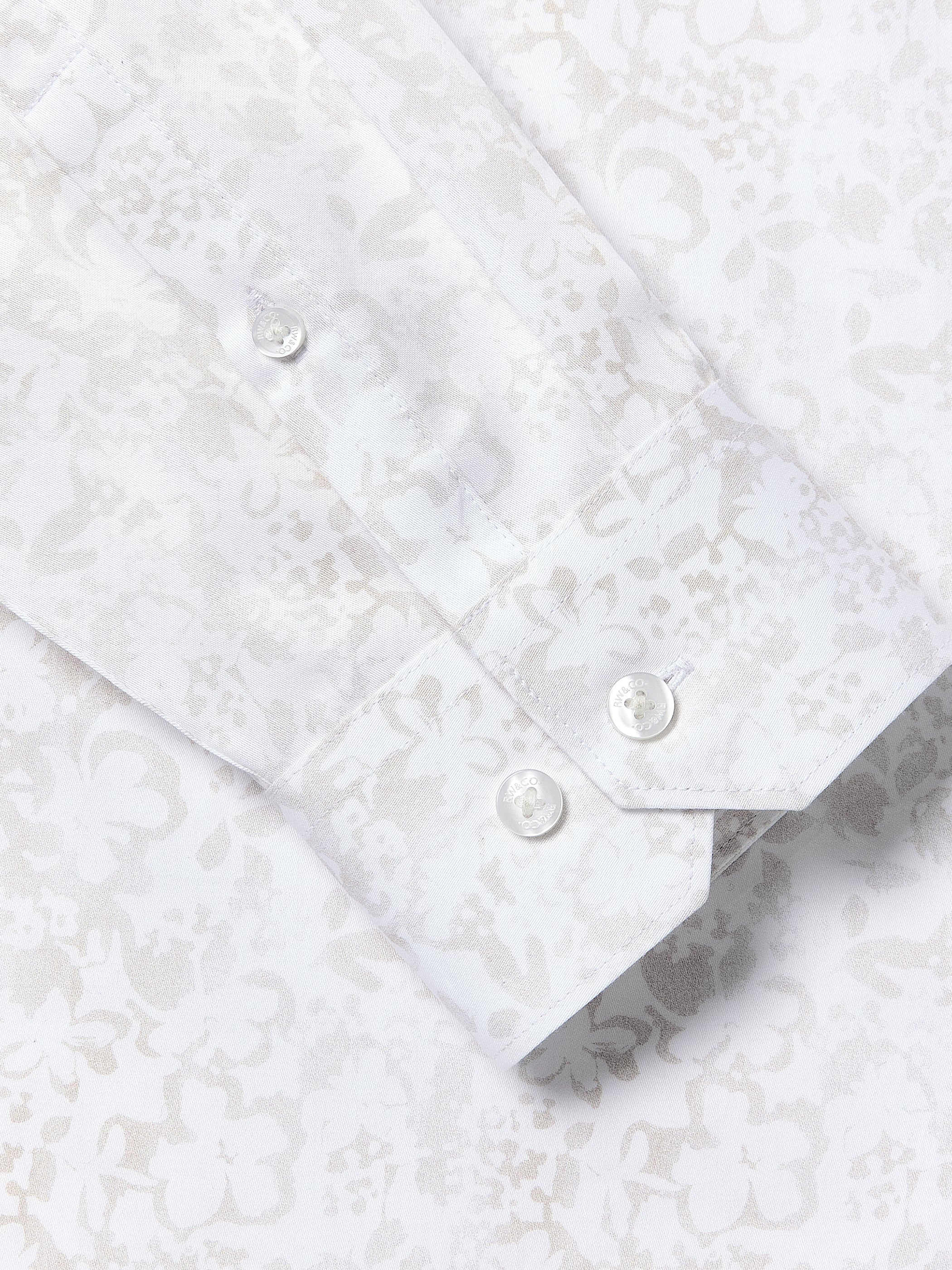 Regular-Fit Dress Shirt with Abstract Floral Pattern rw&co Limited Time Discount